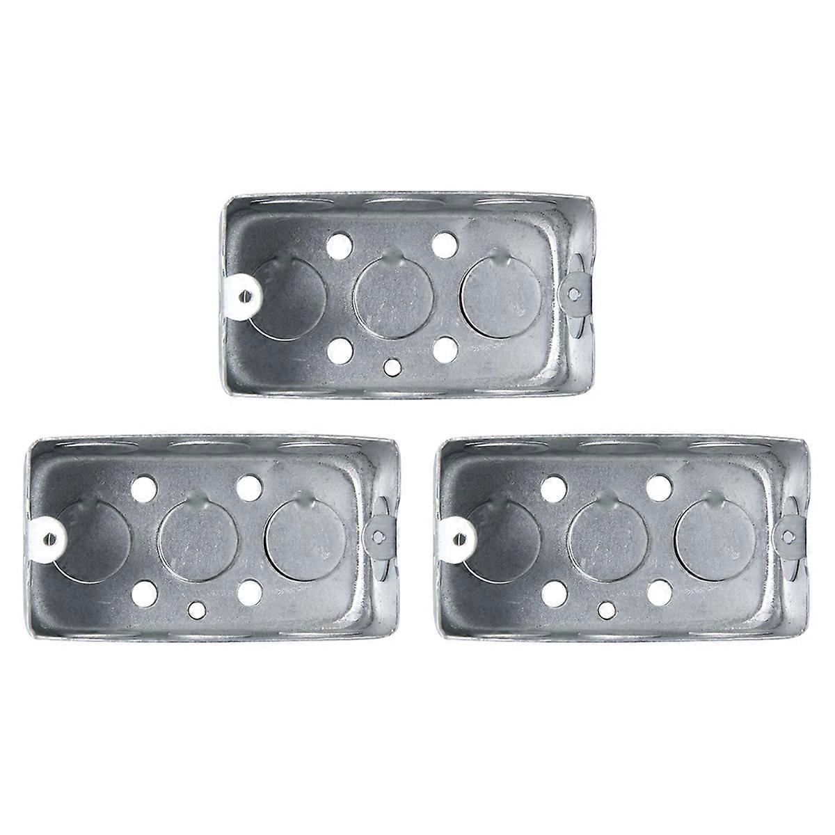Wall Switch Junction Box for Home Use Silver Galvanized Iron Board Durable 3pcs Small Lightweight