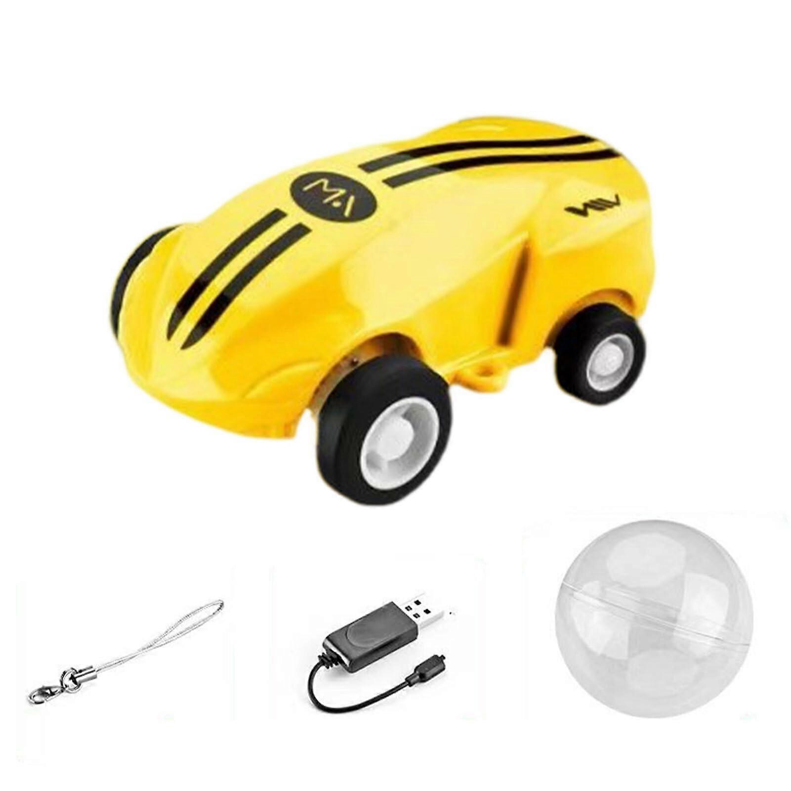 迷你赛车玩具 S Compact 可轻松运输到任何地方 ABS 360° 迷你速度玩具赛车模型,黄色
