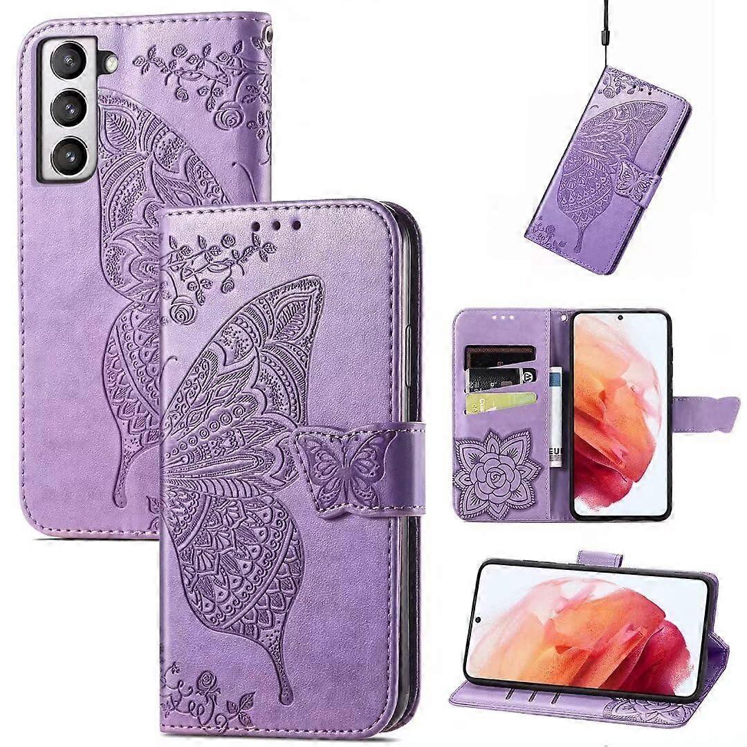 Leather Mobile Phone Case for Xiaomi Redmi A5 Butterfly Flip Case Redmi A5 Wallet Light Purple