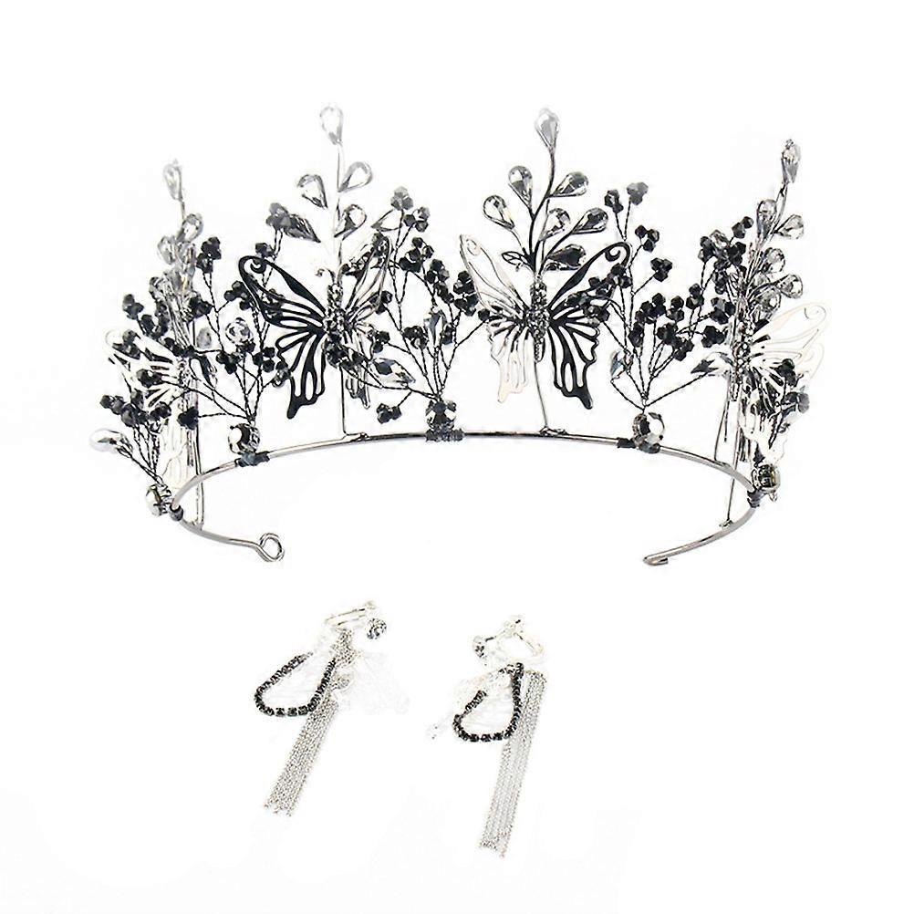 Elegant Black Headpiece for Wedding Gown Accessory Designed for Women with Alloy and Imitated Crystal 1Set