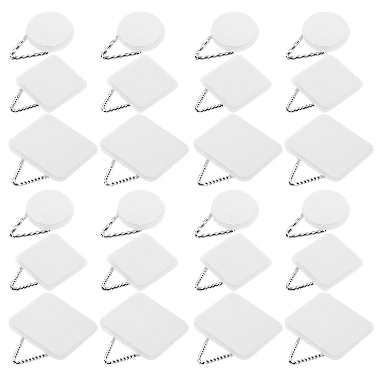 30pcs Plastic Plate Hangers Adhesive Square and Round Hooks Wall Hooks for Hanging Pictures Mirrors Clocks Sticky Hangers