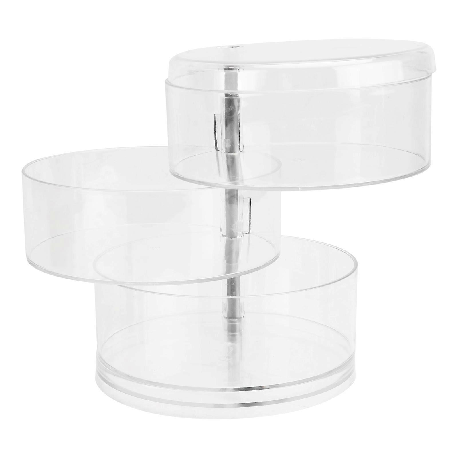 Rotating Storage Box Multi-Layer Desktop Storage Rack Shopping Mall Plastic Transparent for Cosmetic Storage 1Pcs