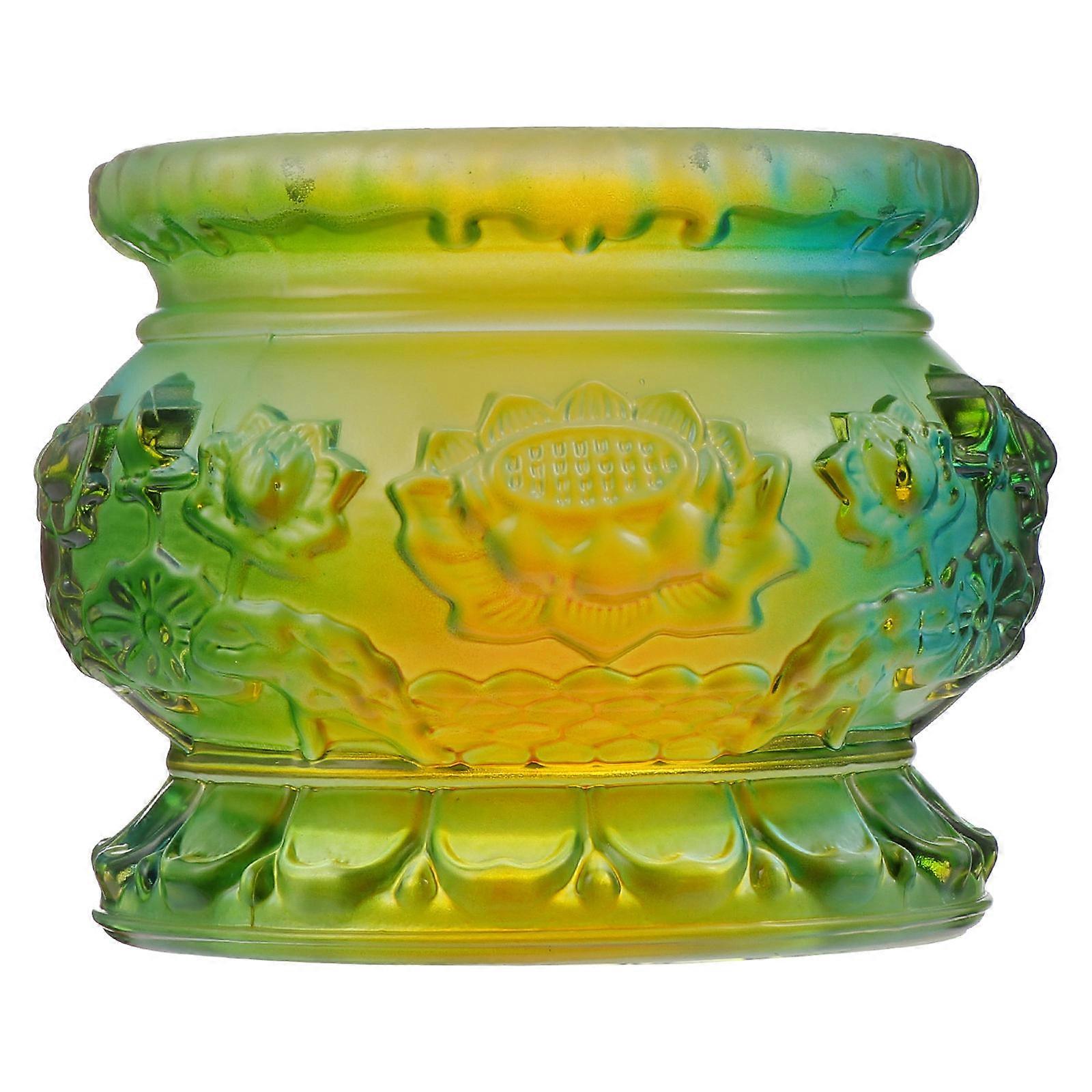Fragrance Burner Handicraft Buddha Hall Tribute Incense Burner Decoration Item Glass Multi for Guest Visits 1Pc