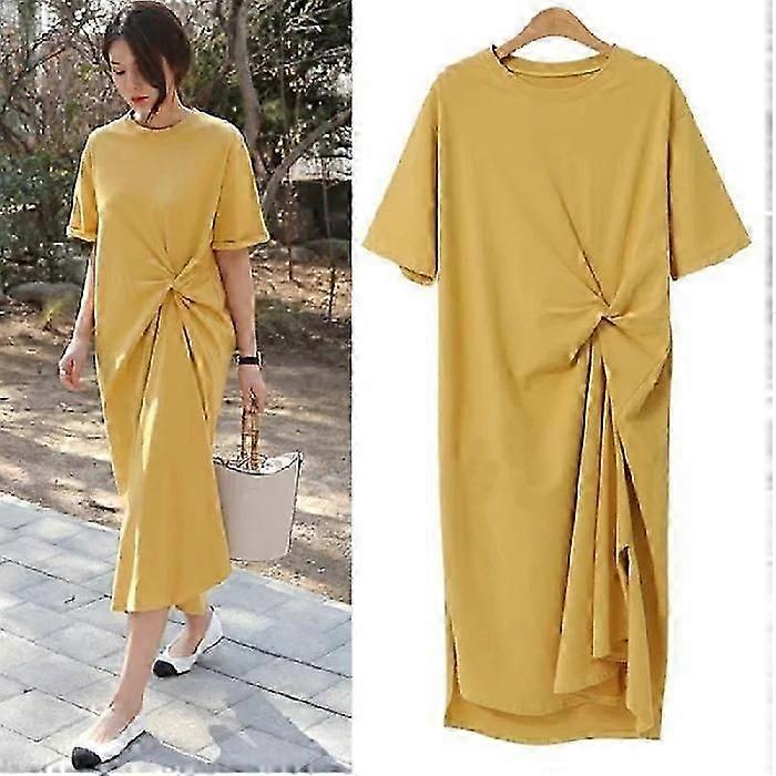 Summer New Casual Loose-Fit Long T-Shirt Dress Plus Size Niche Dress,Maxi Dress,M-3XS