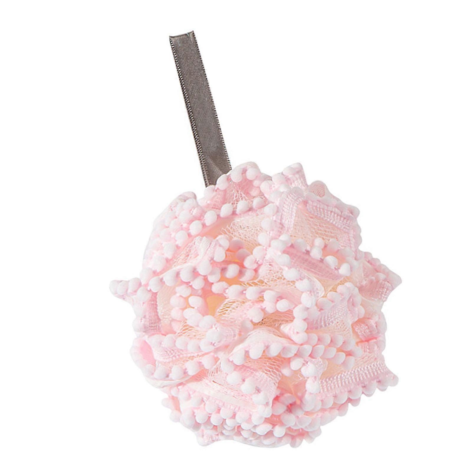 Bath Mesh Sponge 11cm Soft Exfoliating Shower Ball Pink 60g