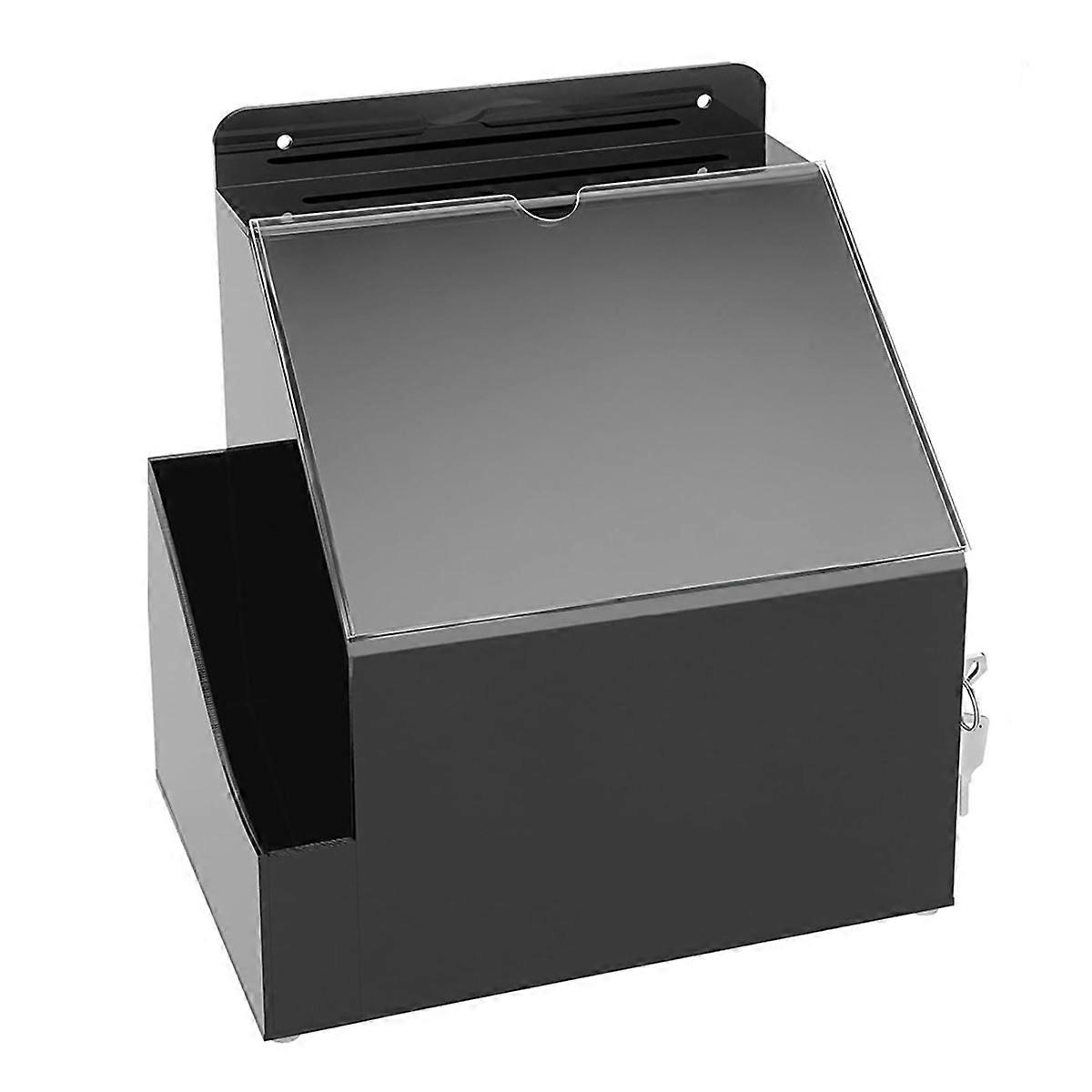 Suggestion Box with Lock Wall Mounted Donation Box Black