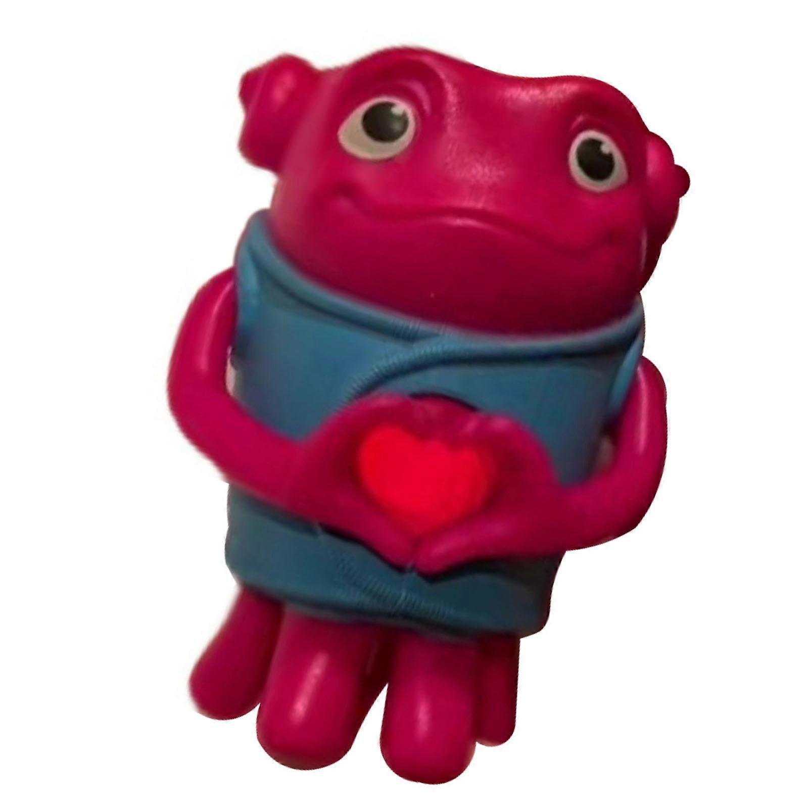 Lifelike Red Alien Character Figure Unique Posture Plastic Toy