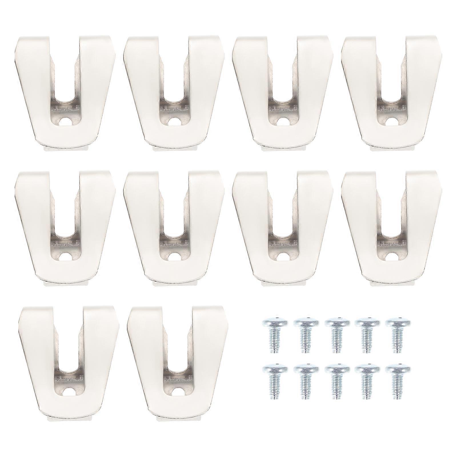 Tool Belt Clip with 10pcs Stainless Steel Hooks for Storage Use Silver Color