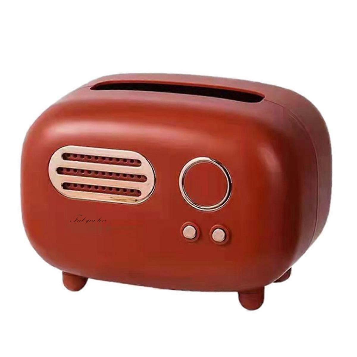 Retro Radio Shape Tissue Cover Box do kuchni, blatów łazienkowych, szafek nocnych, biurek i