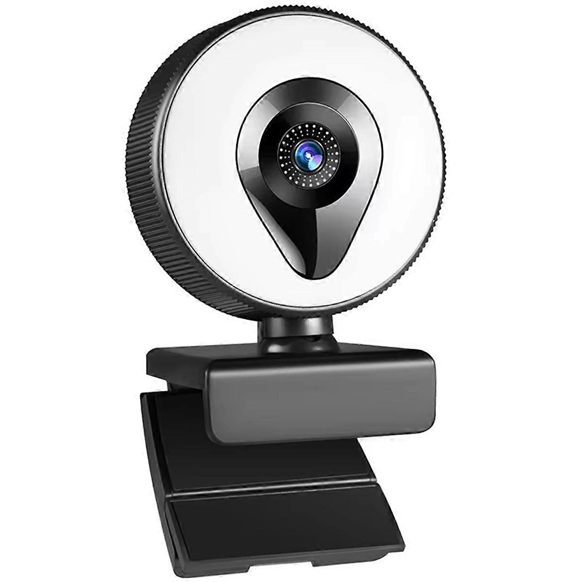 Live Stream Web Camera Full HD 1080P LED Fill Light 30FPS Webcam with Mics Autofocus USB Computer PC Camera