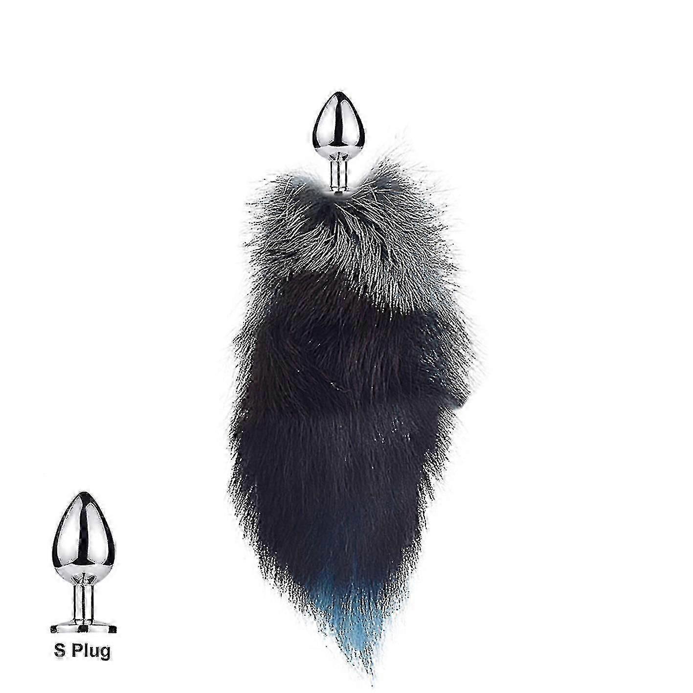 fox tail plug in small detachable real hair for dog playing