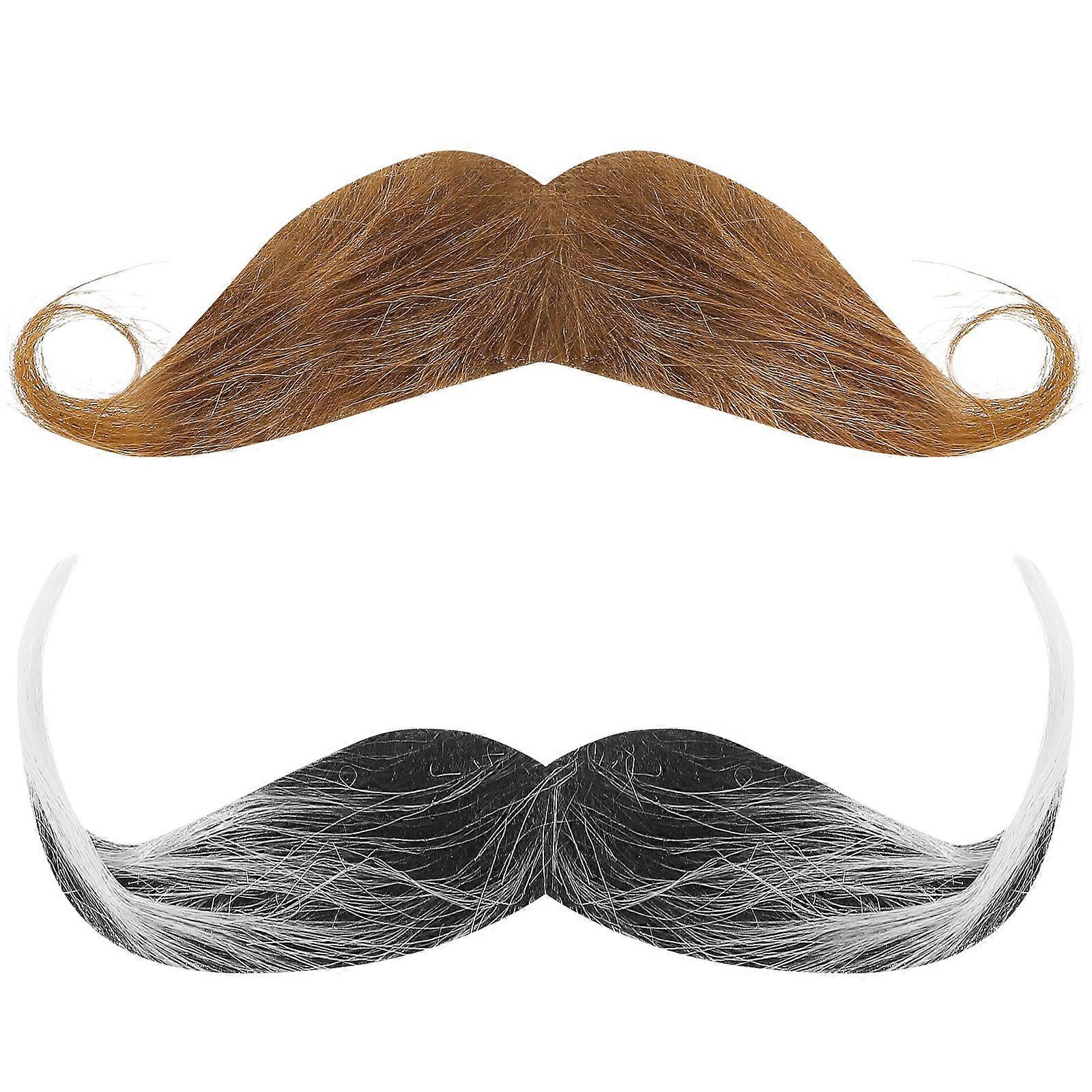 2pcs Artificial Beard Costume Accessory Simulation Adorable Beard Prop Cosplay Beard Prop