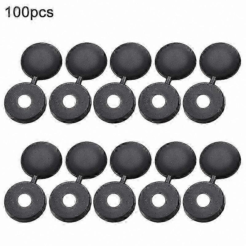 100PCS Hinged Plastic Screw Covers with Folding Snap Caps for Self-Tapping Screws