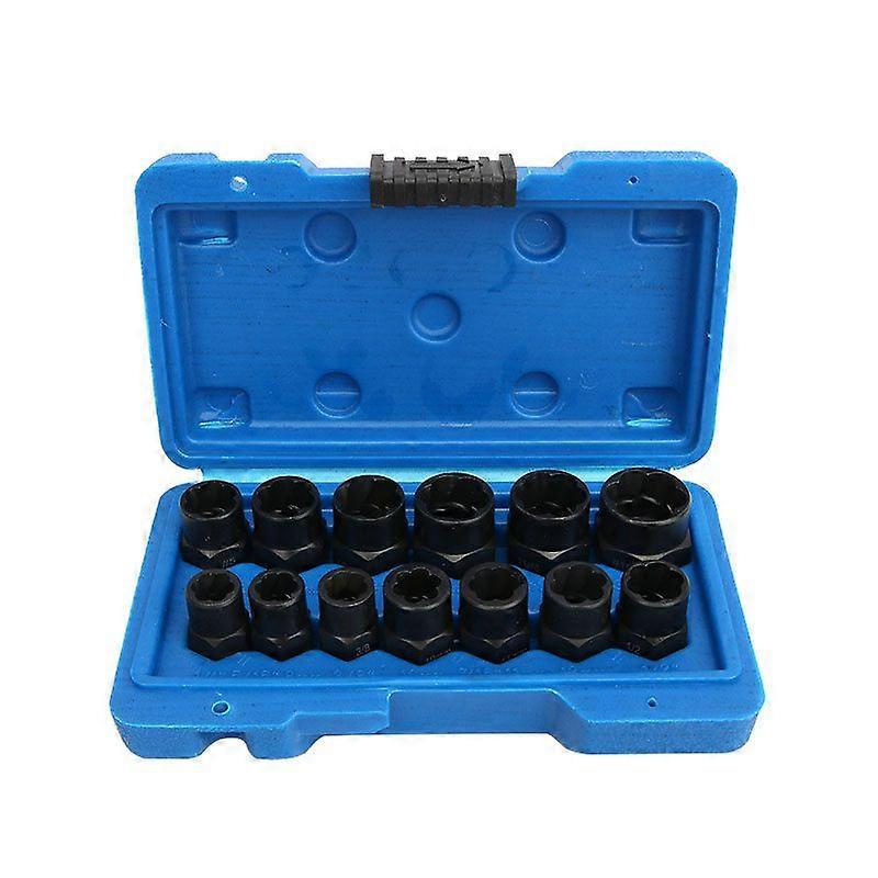 13Pcs Twist Socket Set - 29mm Damaged Bolt Extractor - For Removing Locking Wheel Nuts,Bla