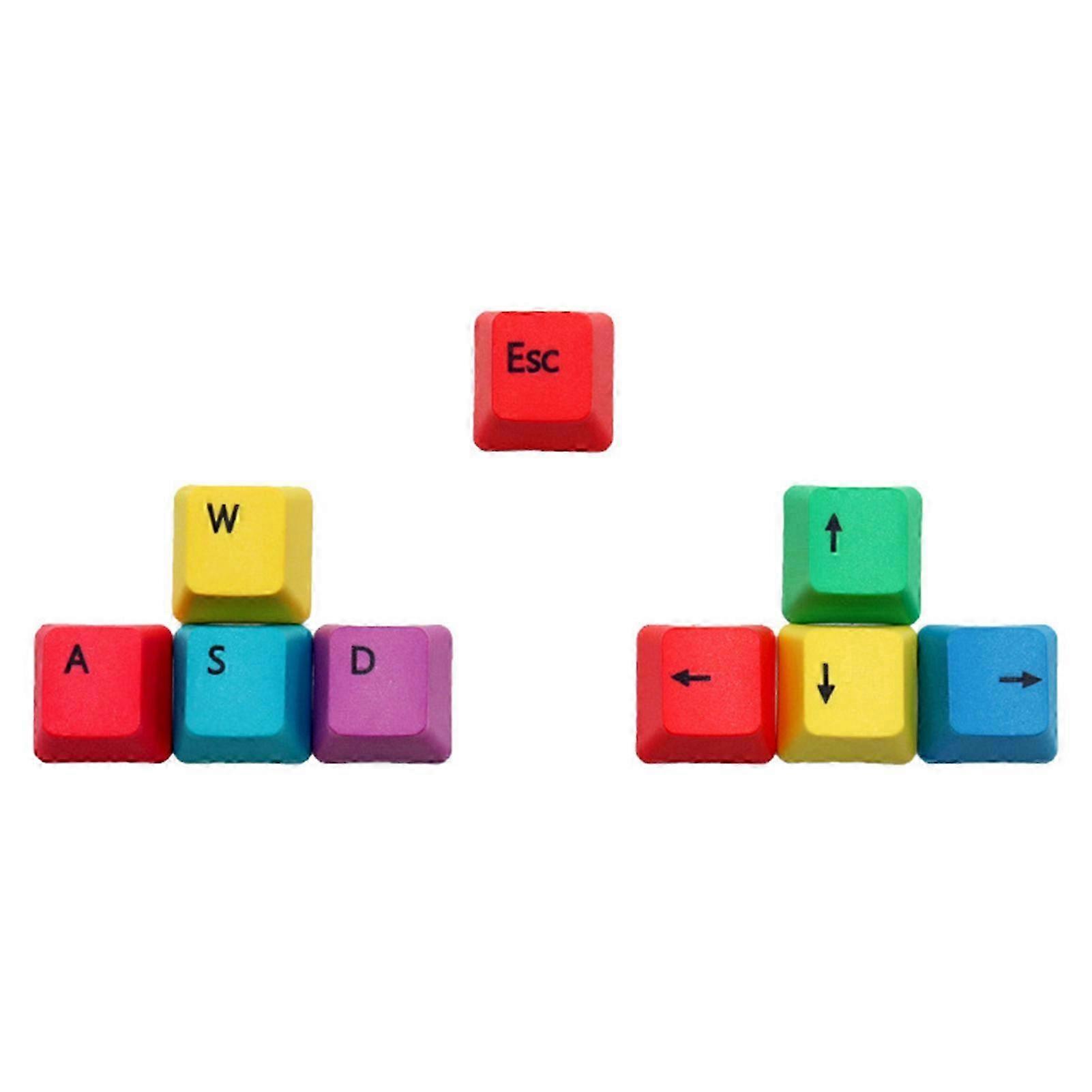 2025 9Pcs W/S/A/D/Esc Directional Keys Keycaps Supplement for Mechanical Keyboard