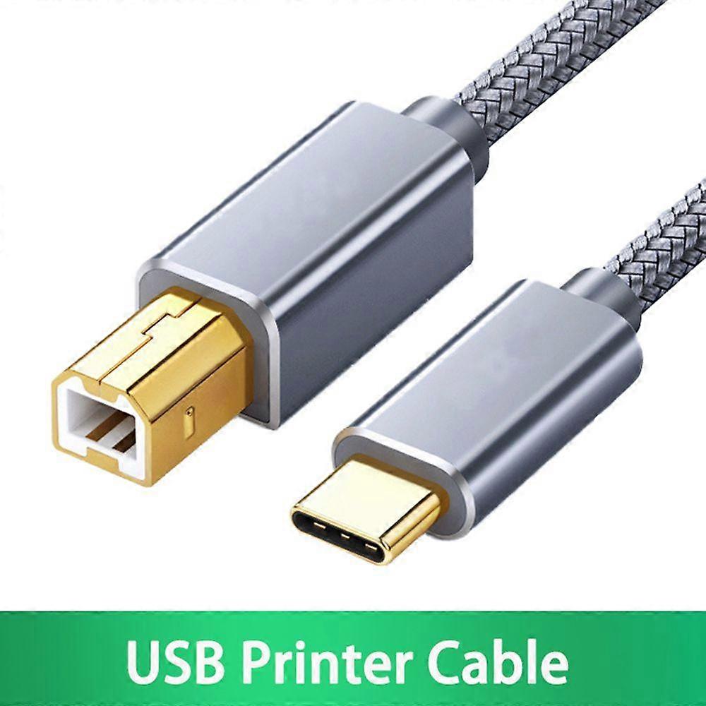 Plug Nylon Braided Scanner Laptop USB Type-C To USB B 2.0 Printer Cable Printer High Speed