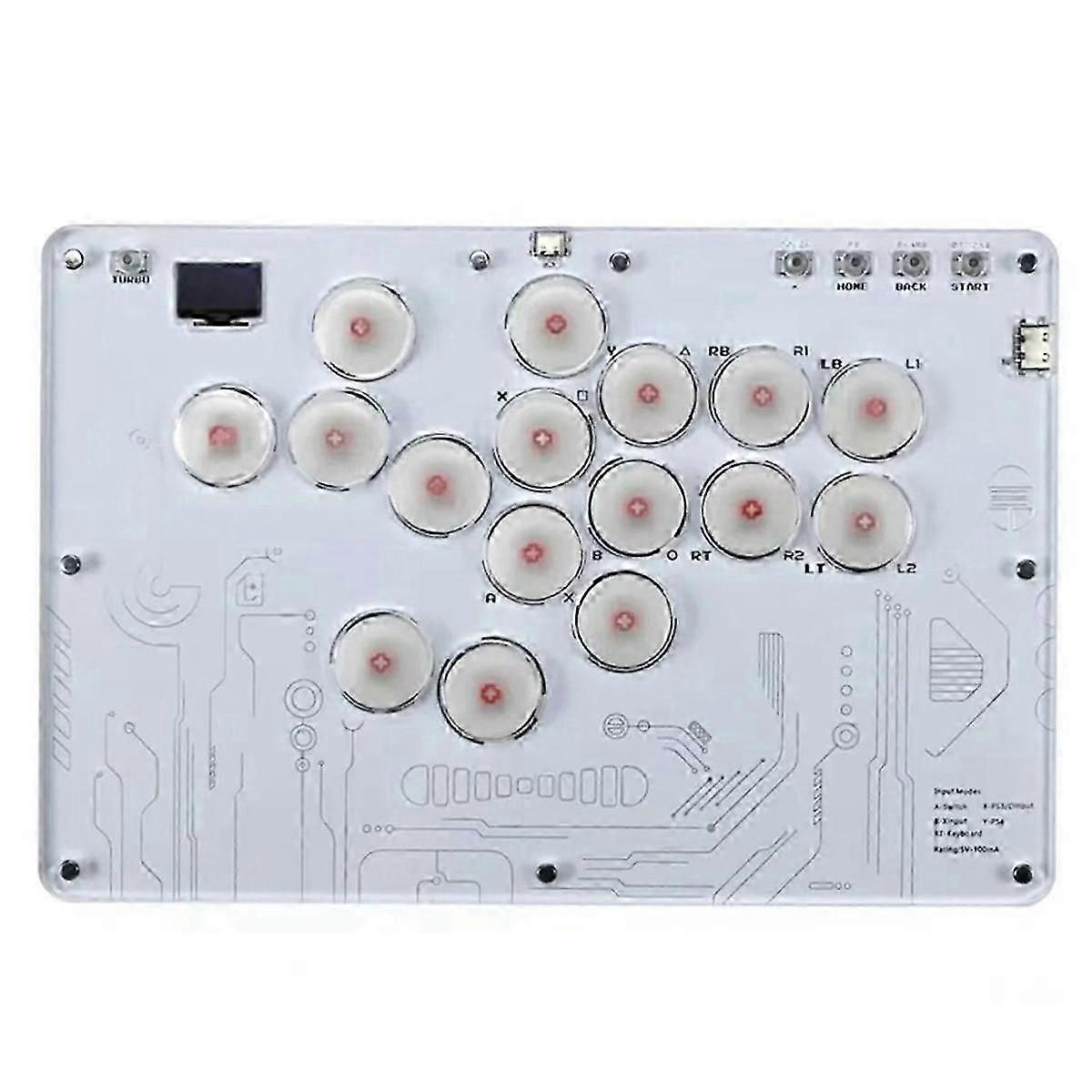 Arcade Joystick Controller RGB Fighting Game Keyboard 16 Keys All-Button Controller for