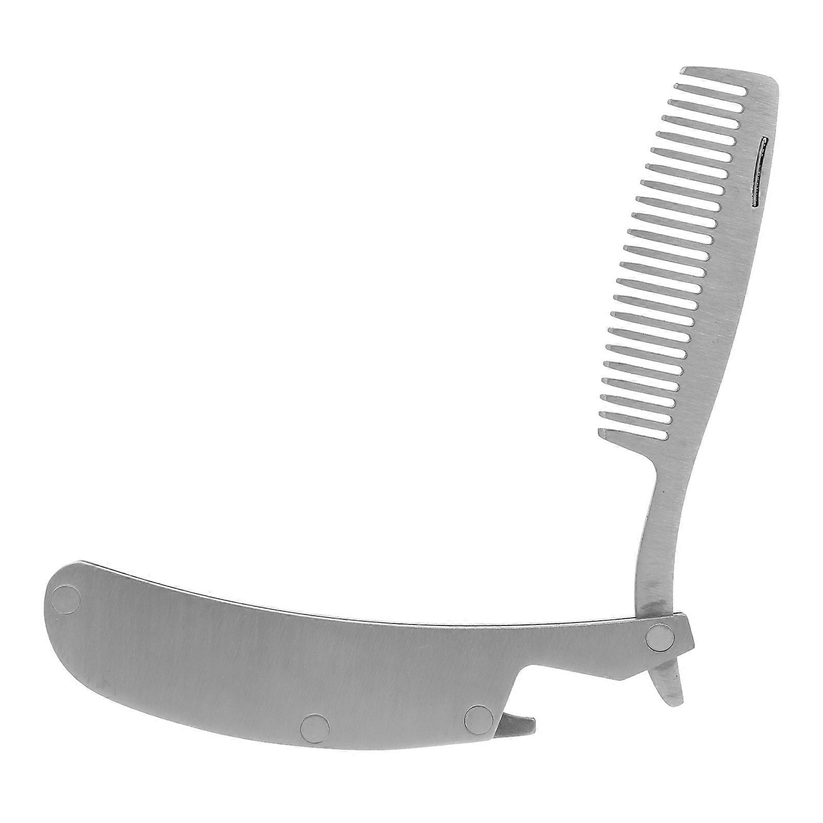 Hairstyling Comb Stainless Steel Folding Comb for Beard Care 1Pcs Portable