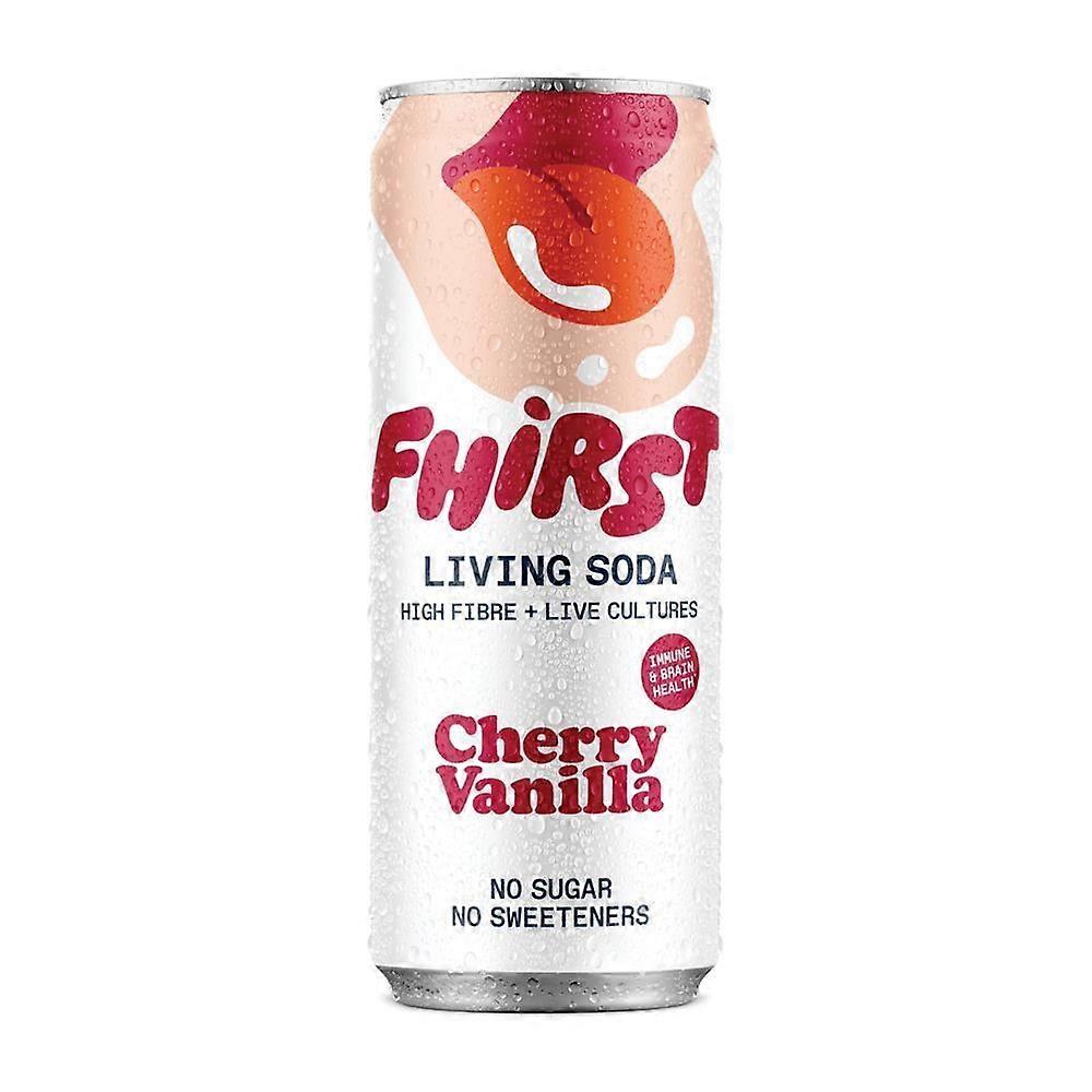 FHIRST Living Gut Soda Cherry Vanilla Probiotic + Prebiotic 330ml - 6 Pack