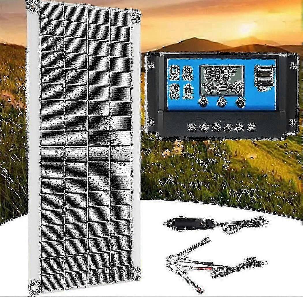 300W 12V Solar Panel Kit with 60A Charge Controller for RV, Yacht, and Outdoor Use