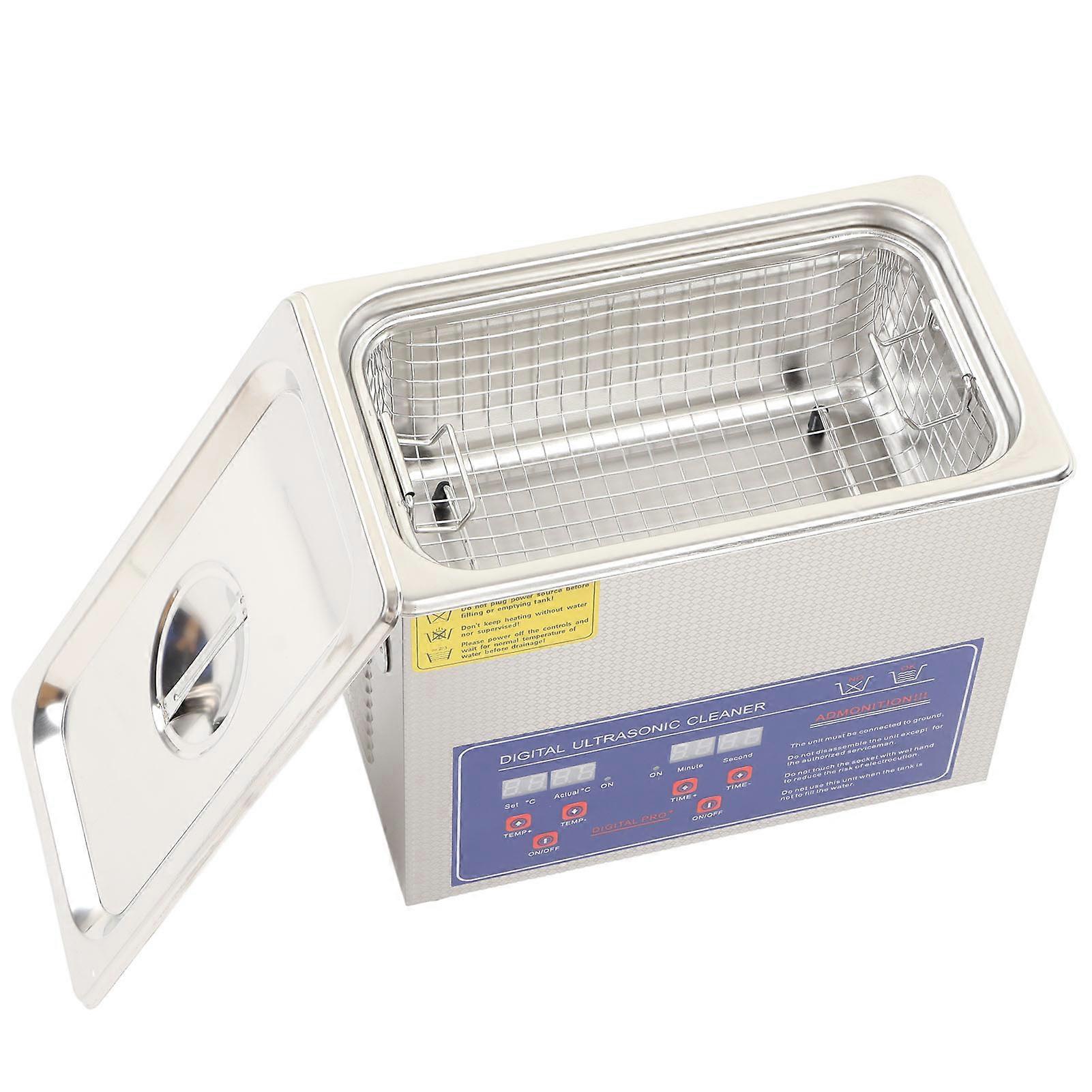 Ultrasonic Cleaner 40KHZ 3200mL Low Noise Heating Timer US Plug