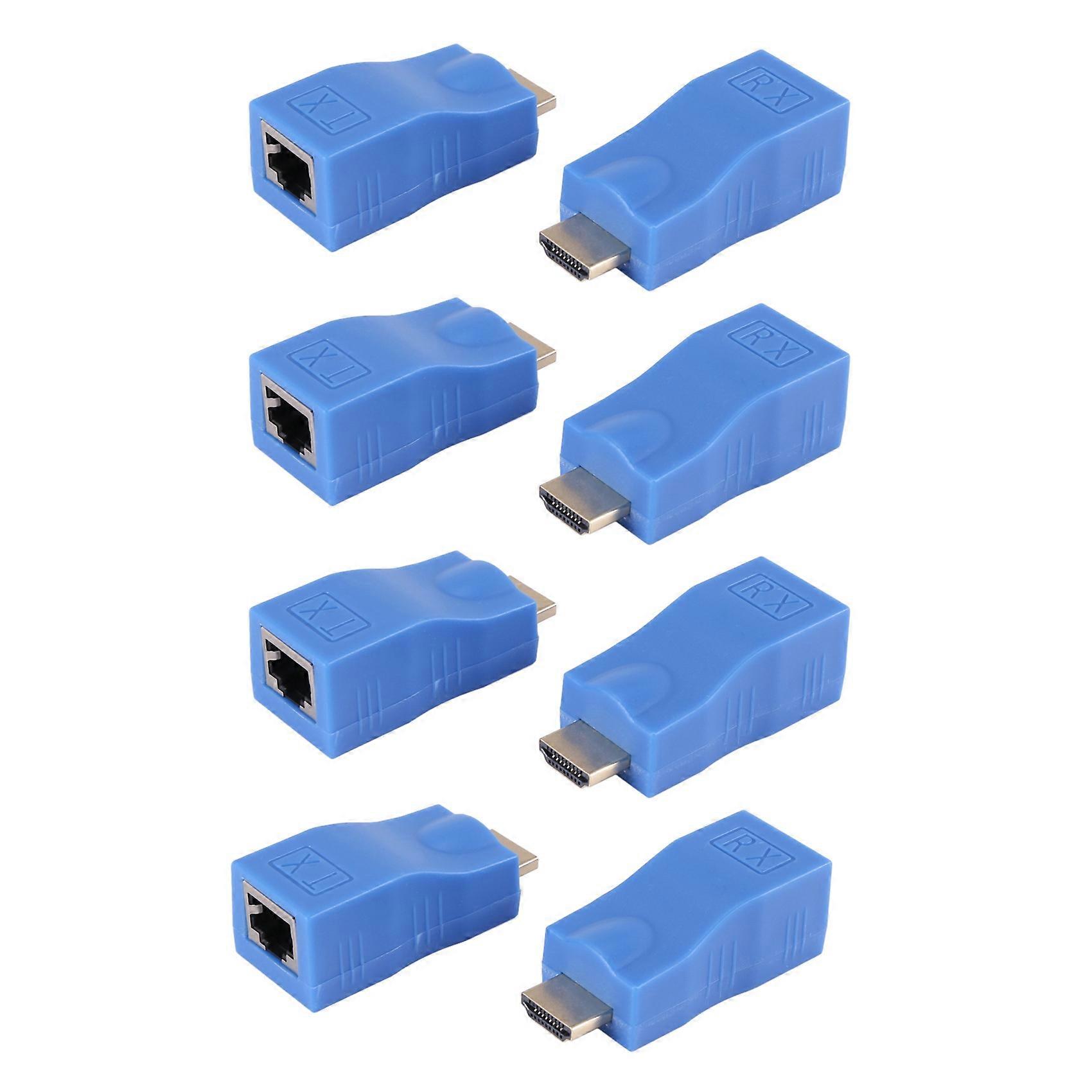 4X Extender to Rj45 Lan Network Extension Transmitter Receiver Tx Rx Cat5E Cat6 Ethernet Cable V1.4