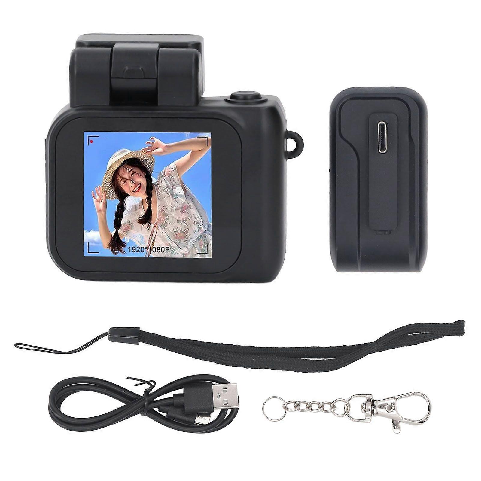 Micro Digital Camera Small CDD HD 1080P Portable CMOS Video Recorder Compact Vintage Camcorder with Flash Light with 128G Small Memory Card