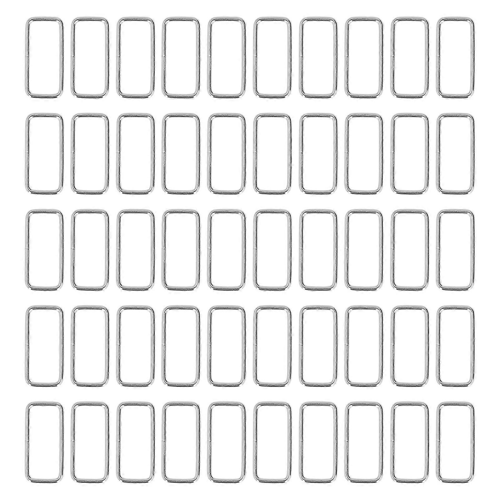 50pcs Metal Rings Durable Iron Rectangle Buckle Rings for DIY Belt Handbag Buckle Hardware Clothes Decoration2.8x38x15mm