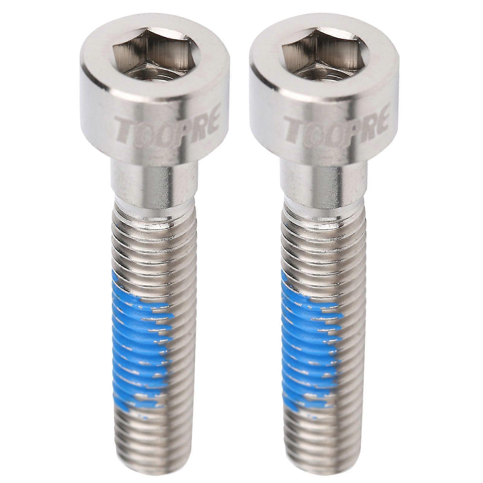 2pcs M6x30mm Bicycle Handlebar Stem Bolts Mountain Road Bike Bicycle Headset Cap ScrewsSilver