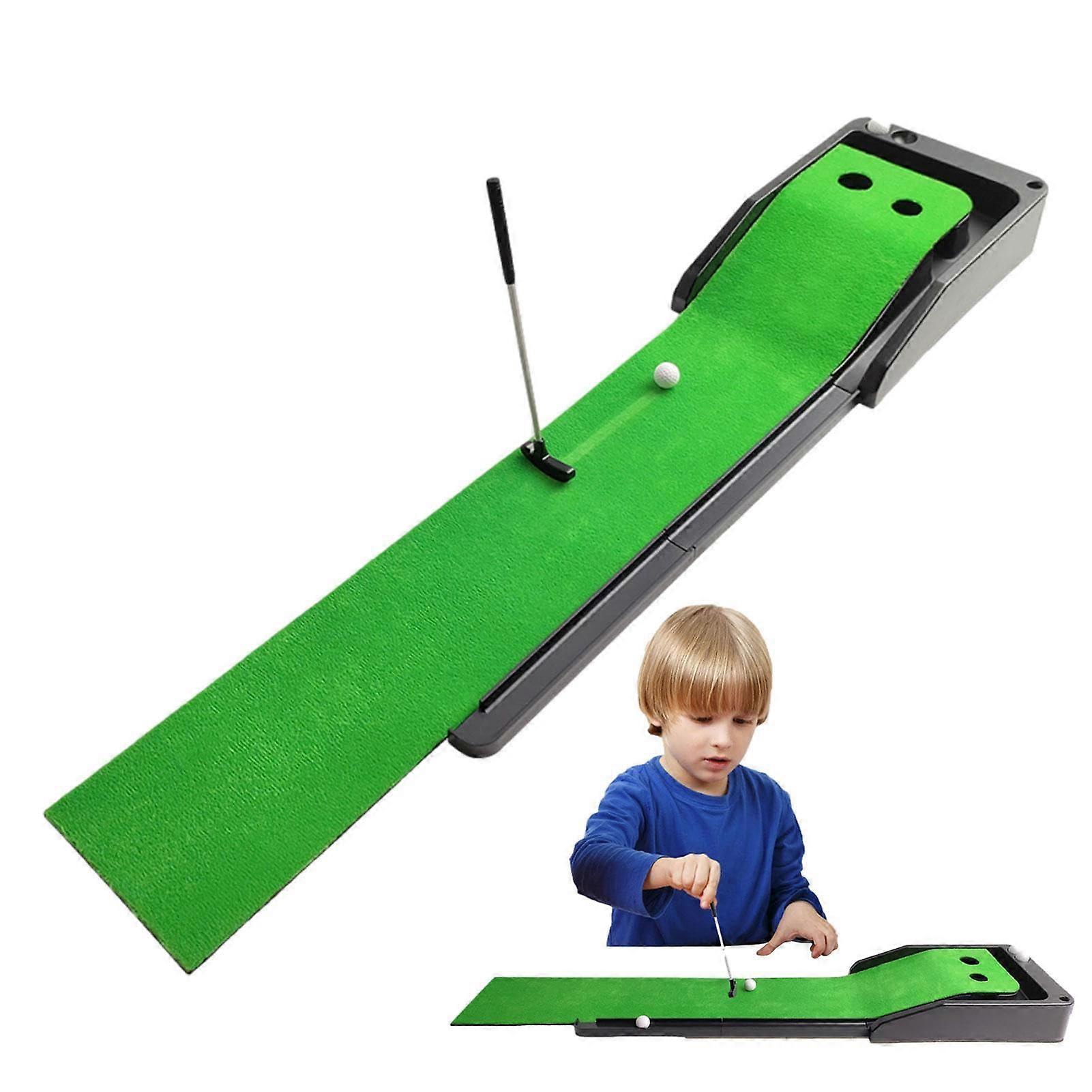 Golf Putting Mat With Automatic Track For Golf Practice Artificial Grass Surface Lawn Garden Private Use