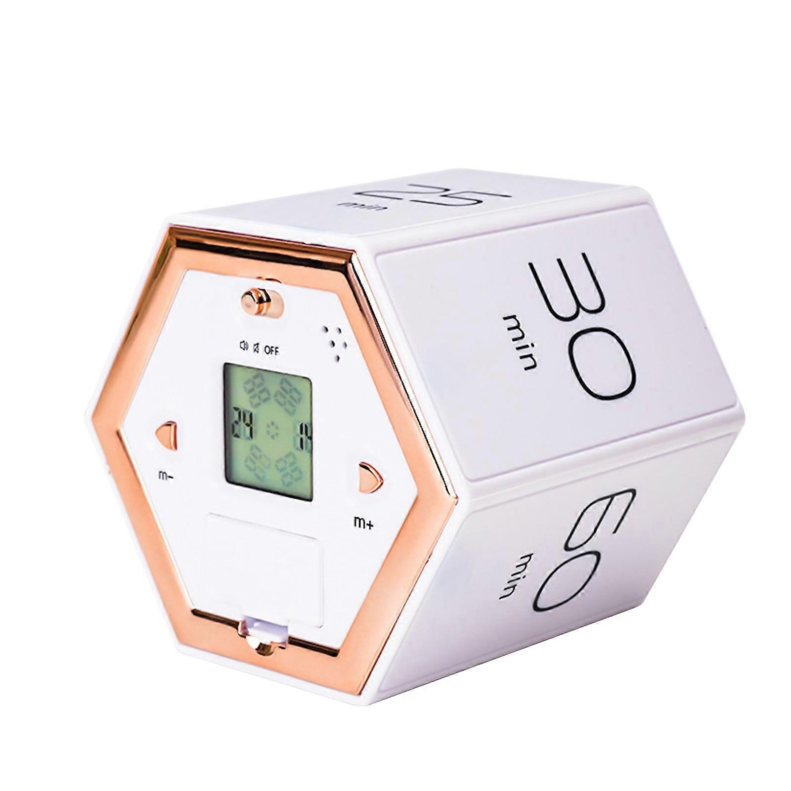 Cube Timer, Hexagon Flip Timer, Digital Clock for Studying, Cooking, Exercising - Compatible with Focus Timer