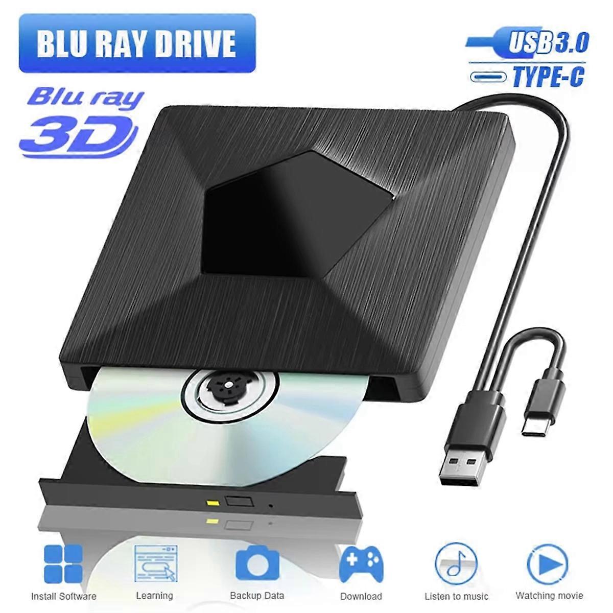 External Bluray Drive Burner 3D Portable Optical Bluray Drive External ...