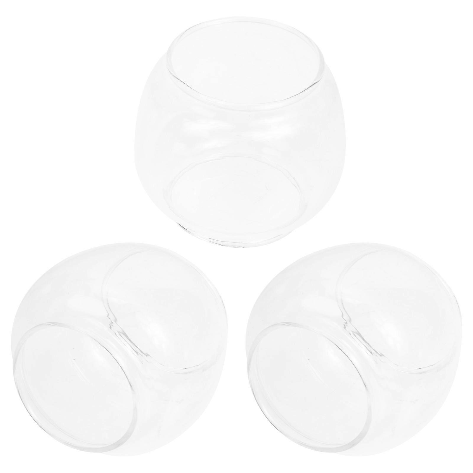 Glass Oil Lamp Shades For Kerosene Lamp Light Diffusion And Decoration In Transparent Color 3Pcs