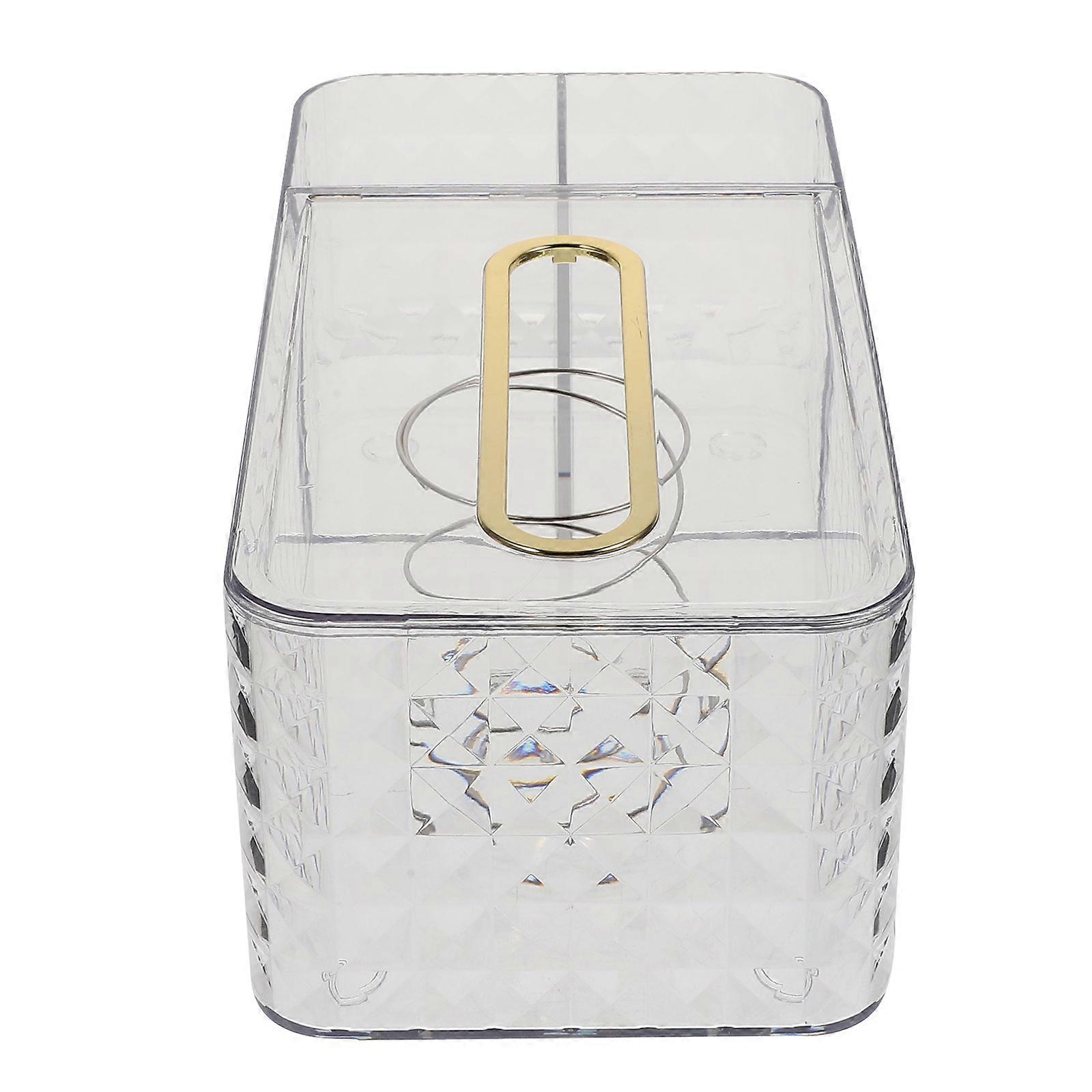Living Room Tissue Container Transparent Multi-Functional Tissue Box 2Pcs