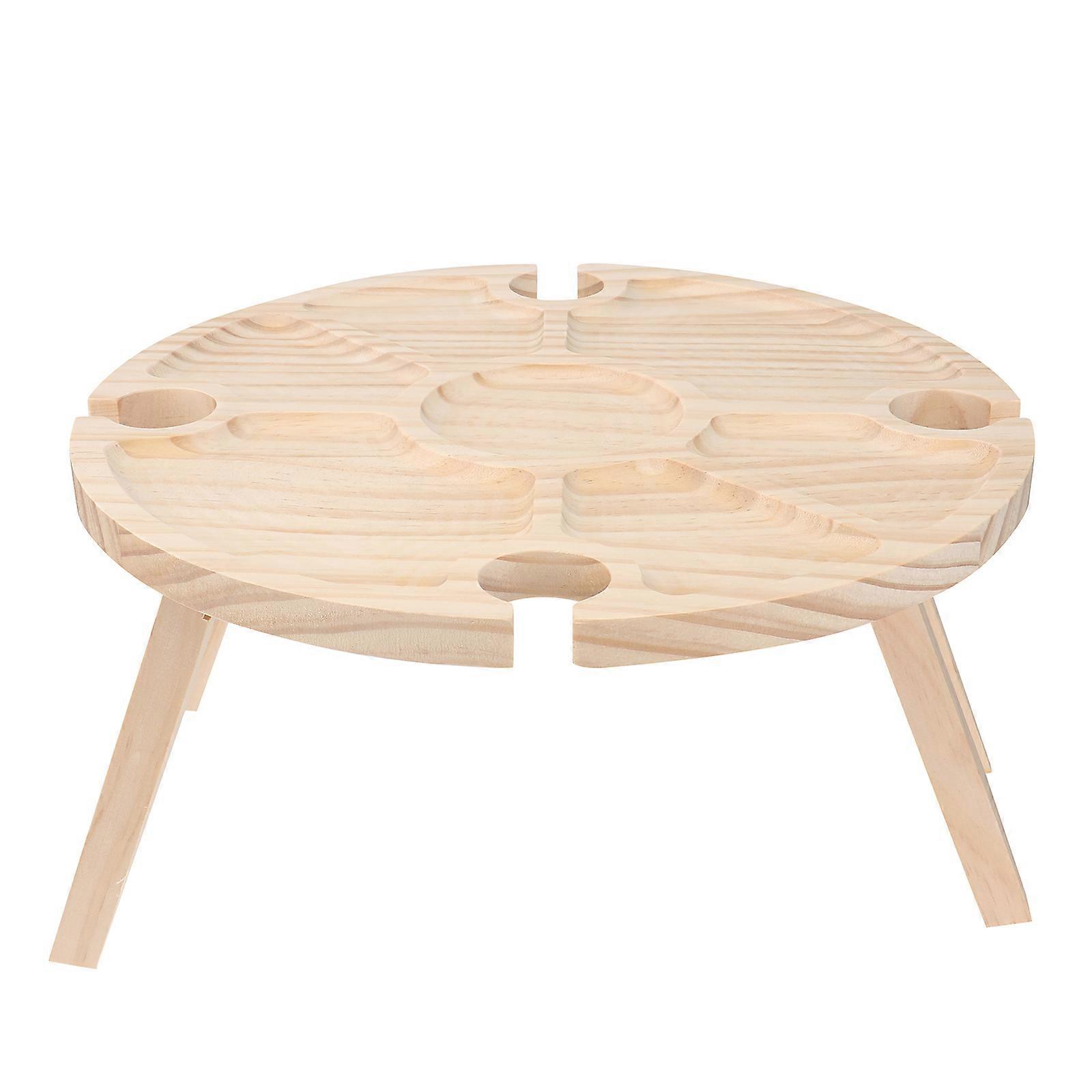 Outdoor Wood Table for Serving 1Pcs Foldable Portable Picnic Table Khaki