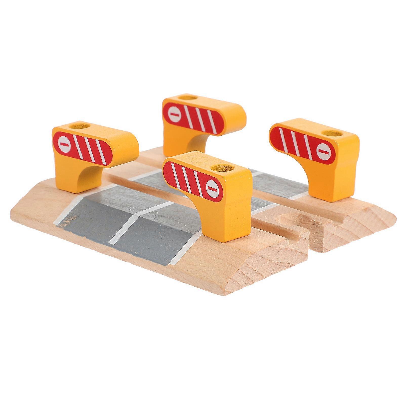 Train Track Accessories Wooden Railing Barrier Model 4Pcs DIY Set