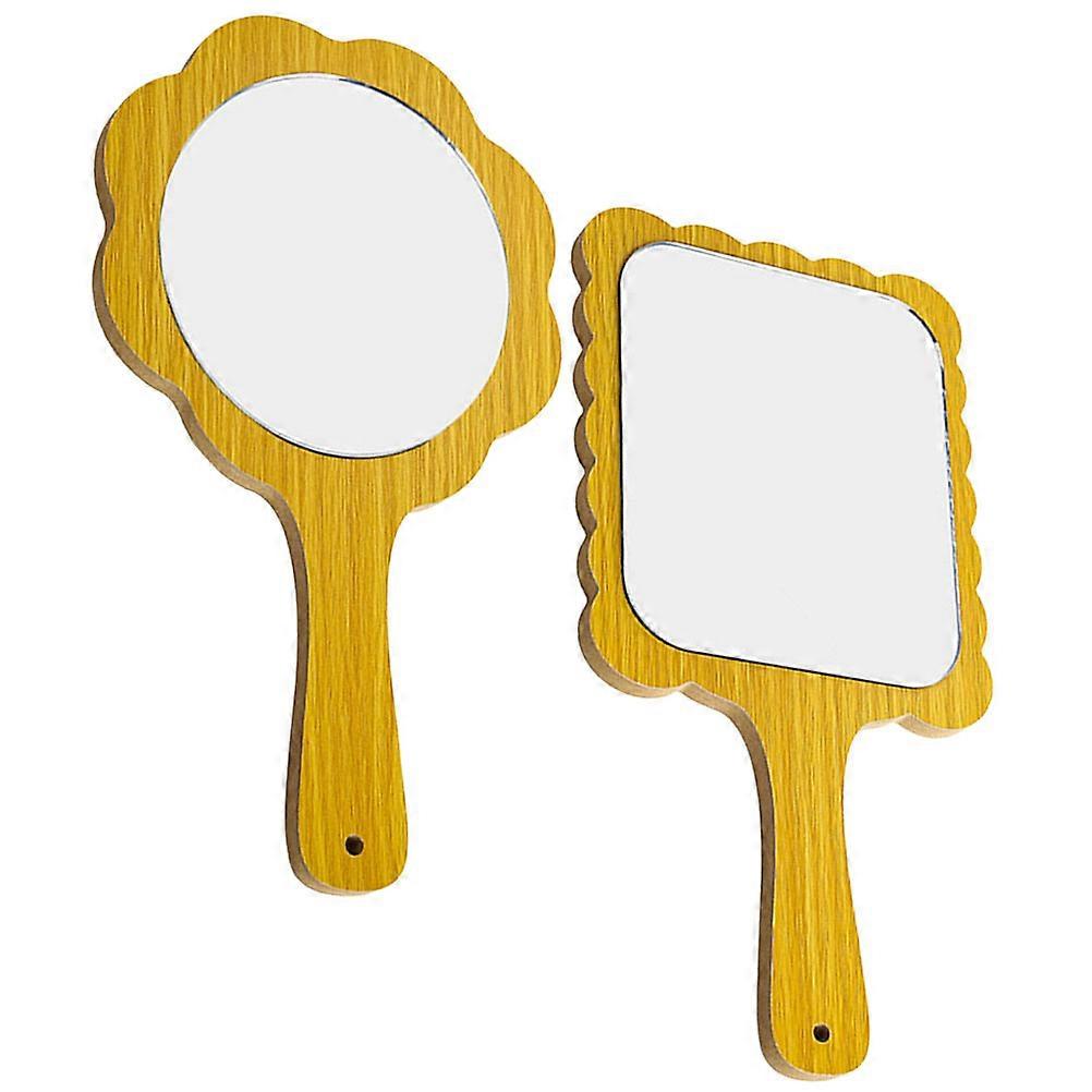 Advanced Handheld Makeup Mirrors Made Of Wood Designed For Women And Men Eight Pack Ideal For Home Use With Easy To