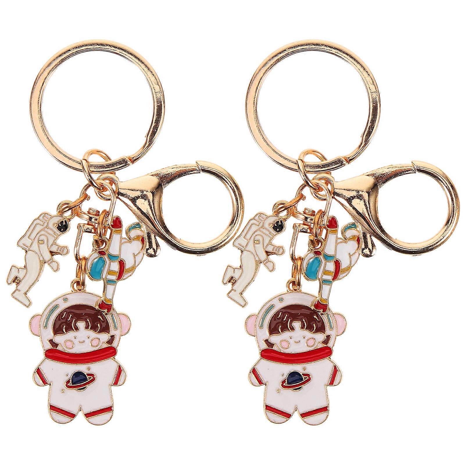 Alloy Star Moon Hanging Pendant Cartoon Keychain for 2Pcs Decoration