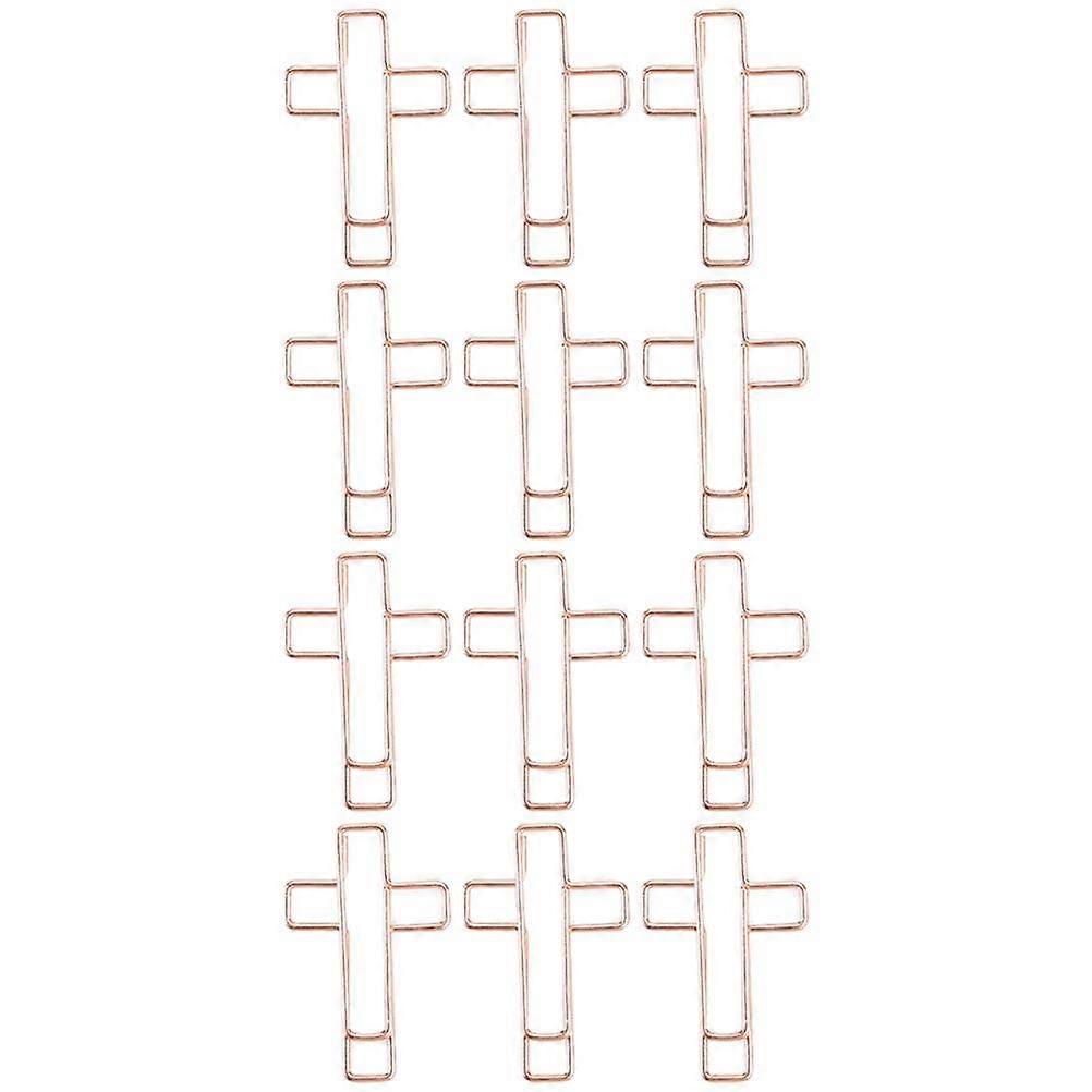 Decorative Metal Paper Clips 12Pcs Cross Design Bookmark Clips Suitable For Christians Books And Notebooks Clipping Notes