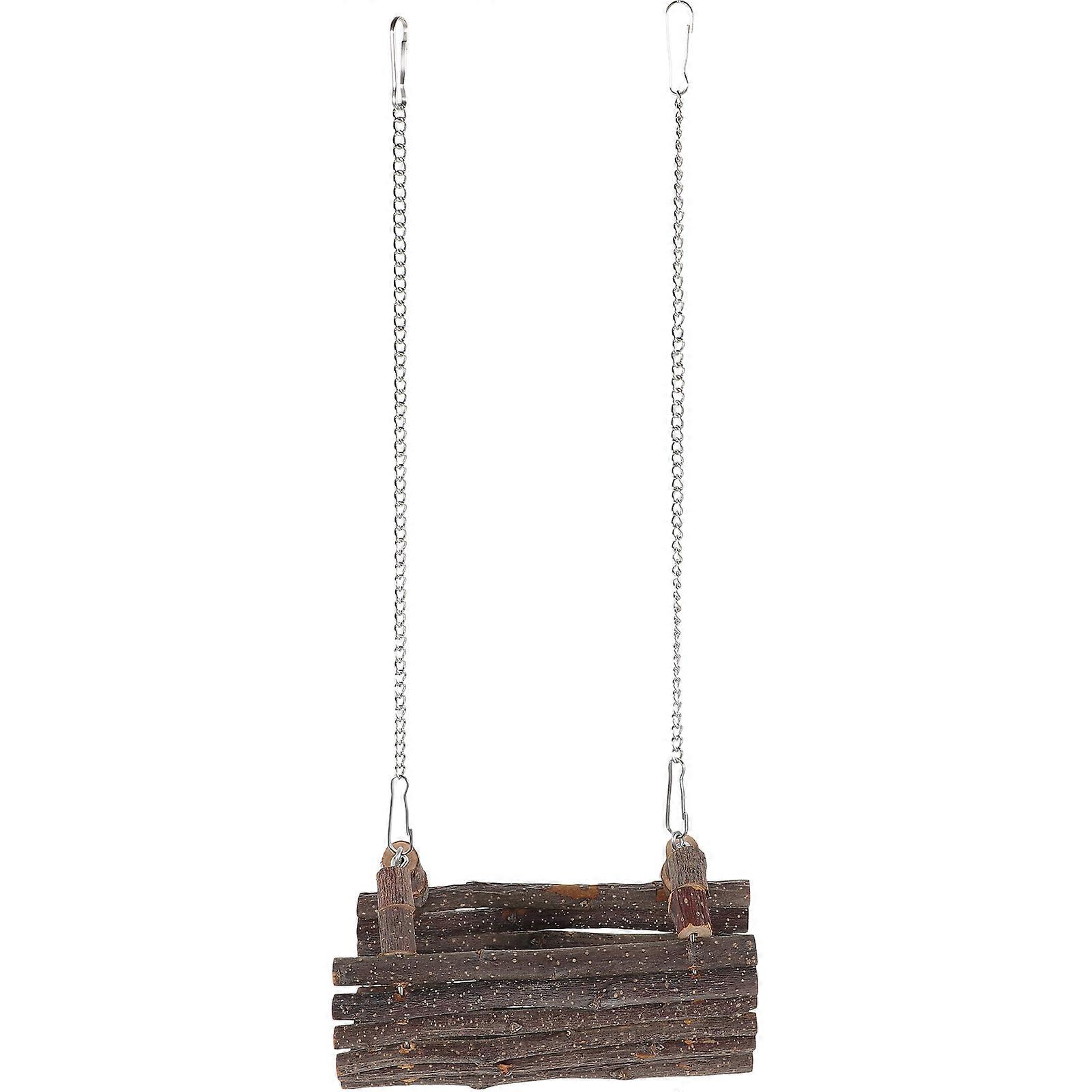 Hamster Wooden Swing for Resting 2Pcs Hanging Hammock Toys