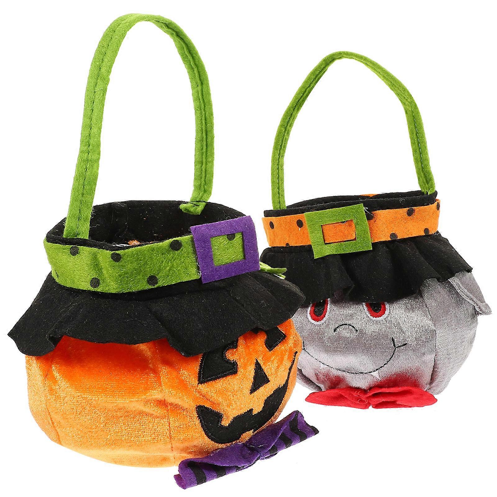Halloween Handheld Candy Bag Candy Baskets for Storage 4Pcs Assorted Color