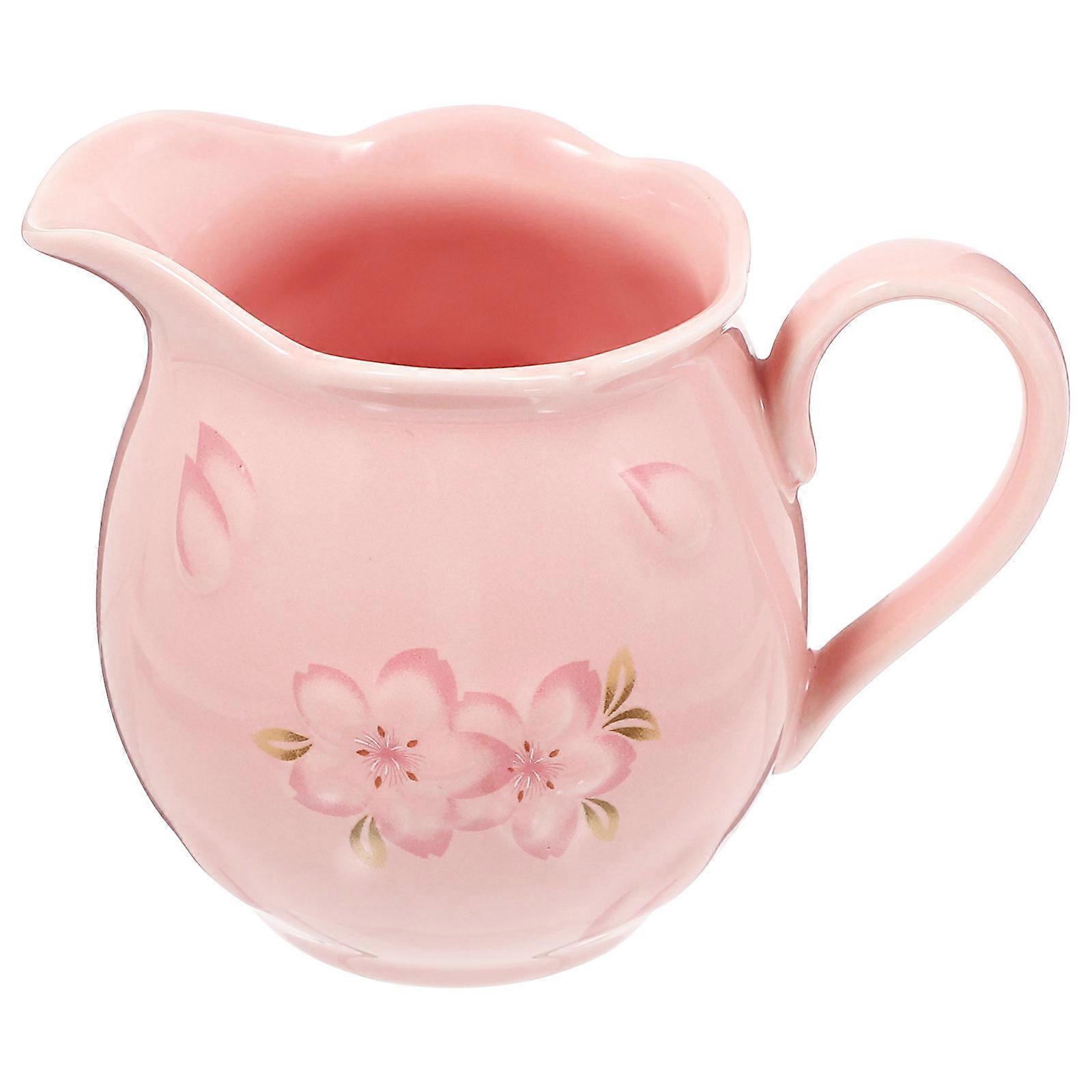 Ceramic Cup for Sauce Serving with 3Pcs Pink Pepper Sauce Containers