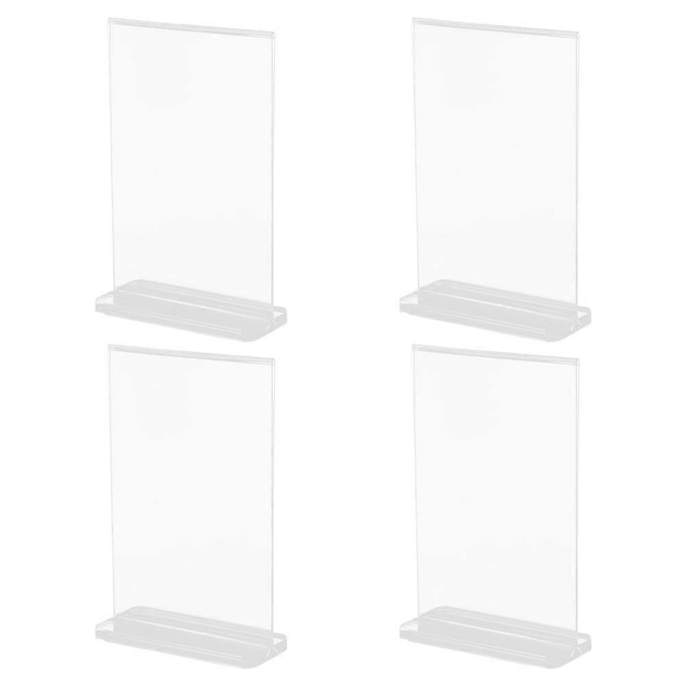Transparent Acrylic Display Stands for Storage Clear Sign Holder 4Pcs