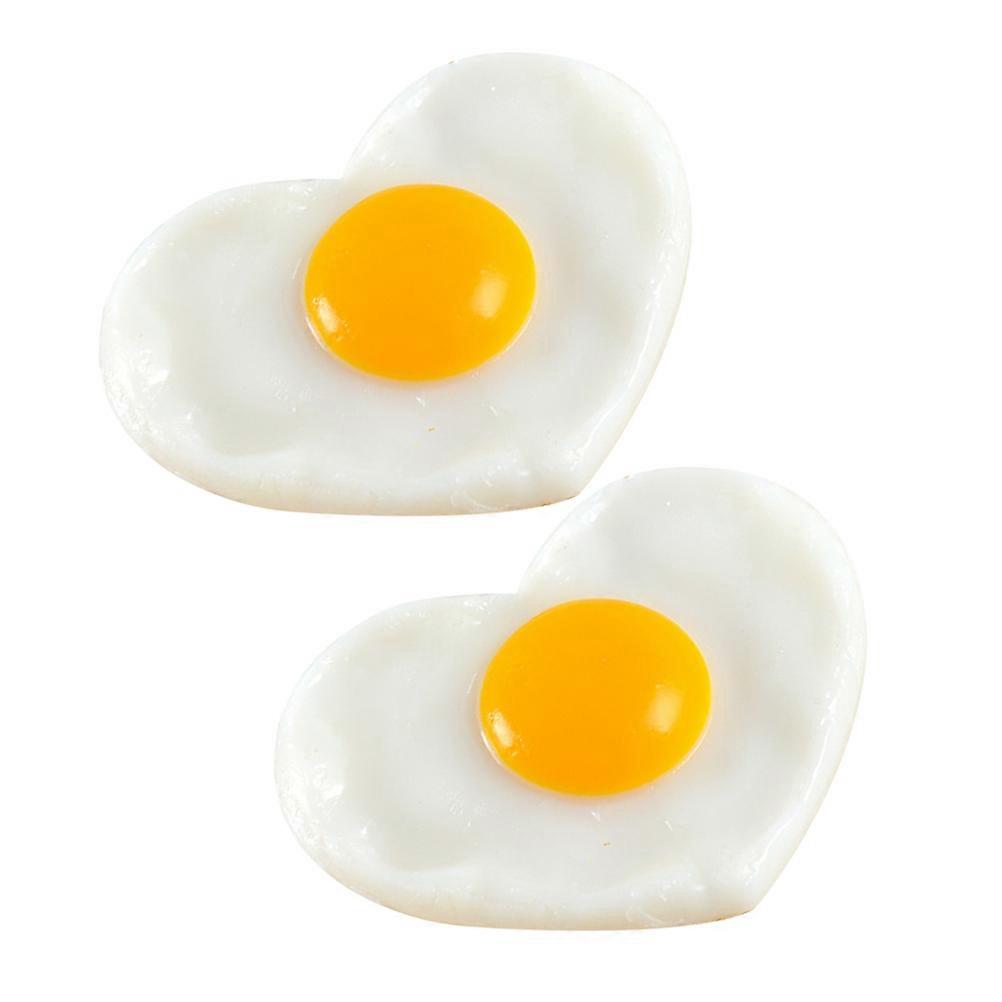 Fake Fried Eggs Model Artificial Fried Egg for Decoration 2Pcs