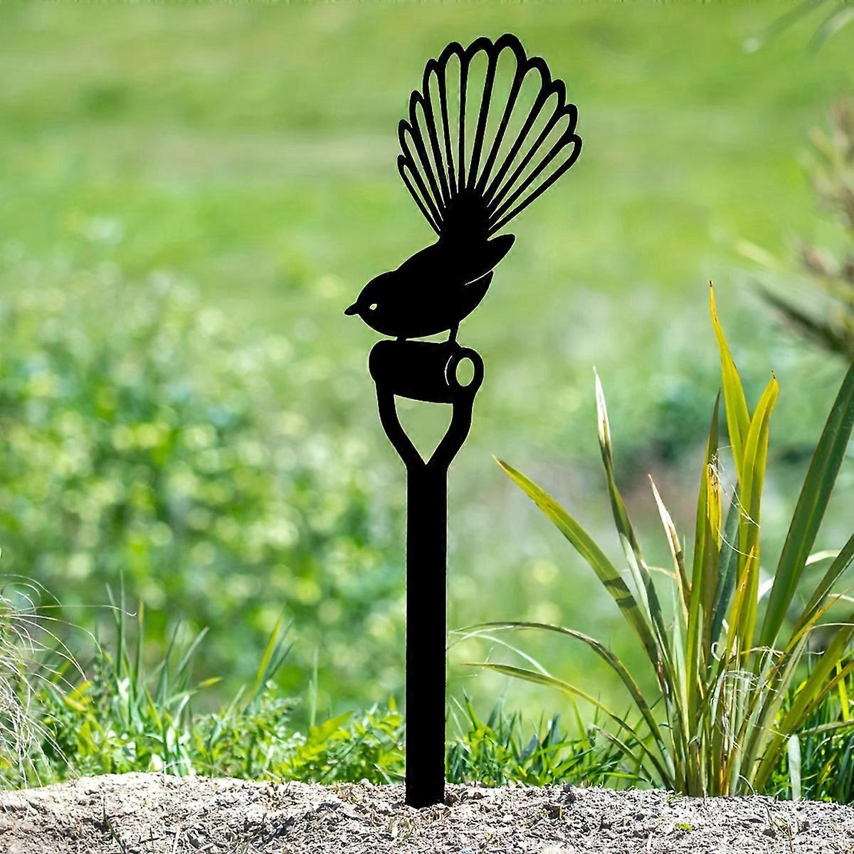 1PC Decorative Bird Metal Garden Stake Ornament Sculpture for Lawn Yard