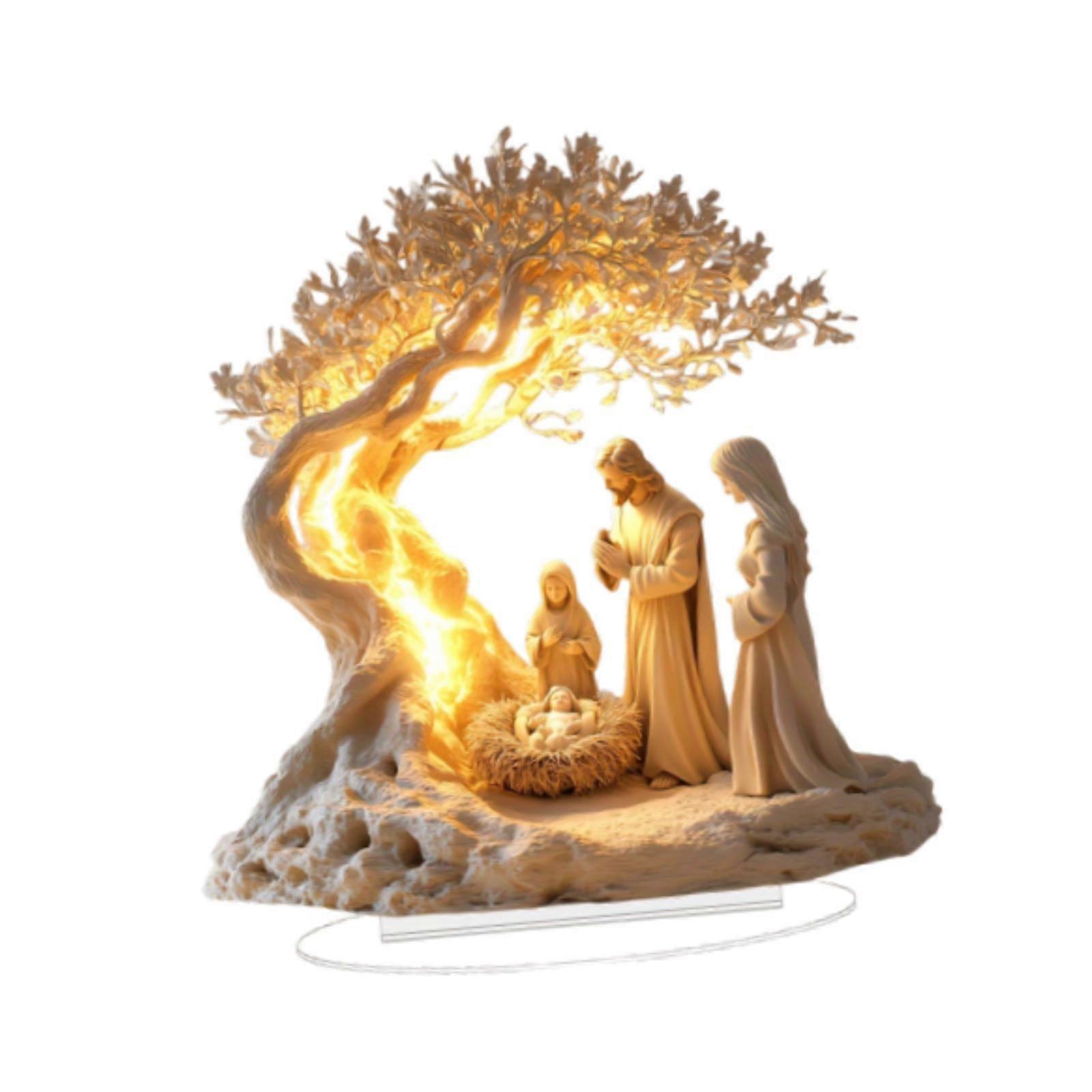 Enfeite de Mesa de Natal com Ornamento de Mesa Multiuso Cristão