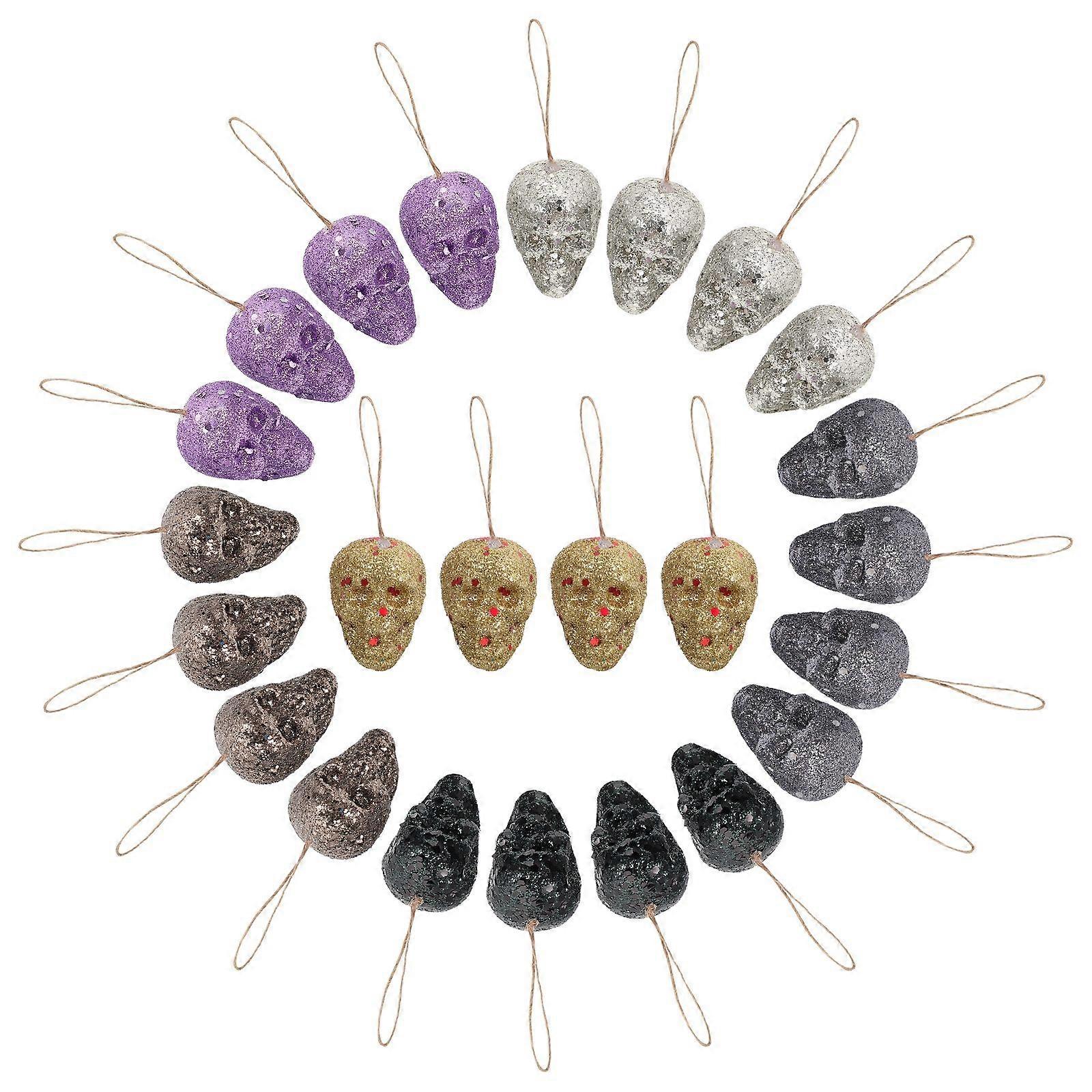 Halloween Skull Pendants 2 Sets Assorted Decors Decorative 24Pcs