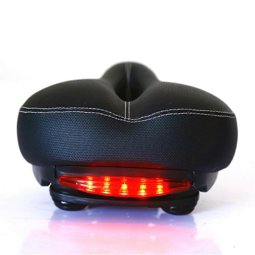 Bike Seat Comfortable Wide Saddle Cushion with Taillight 1 Piece