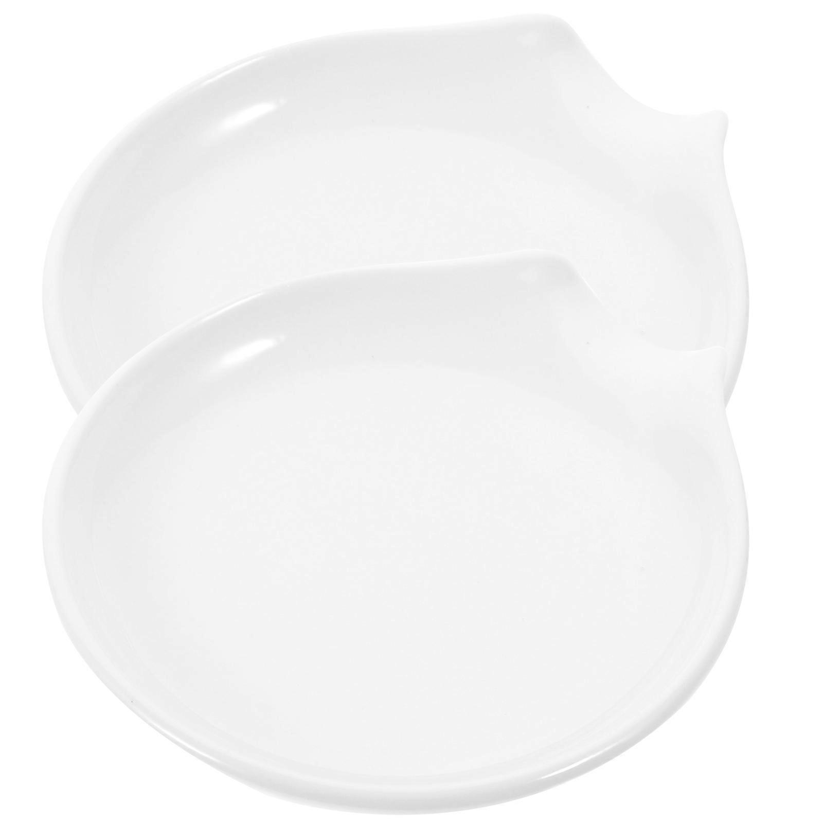 Ceramic Spoon Holder for Stove Tops 6Pcs White Pieces