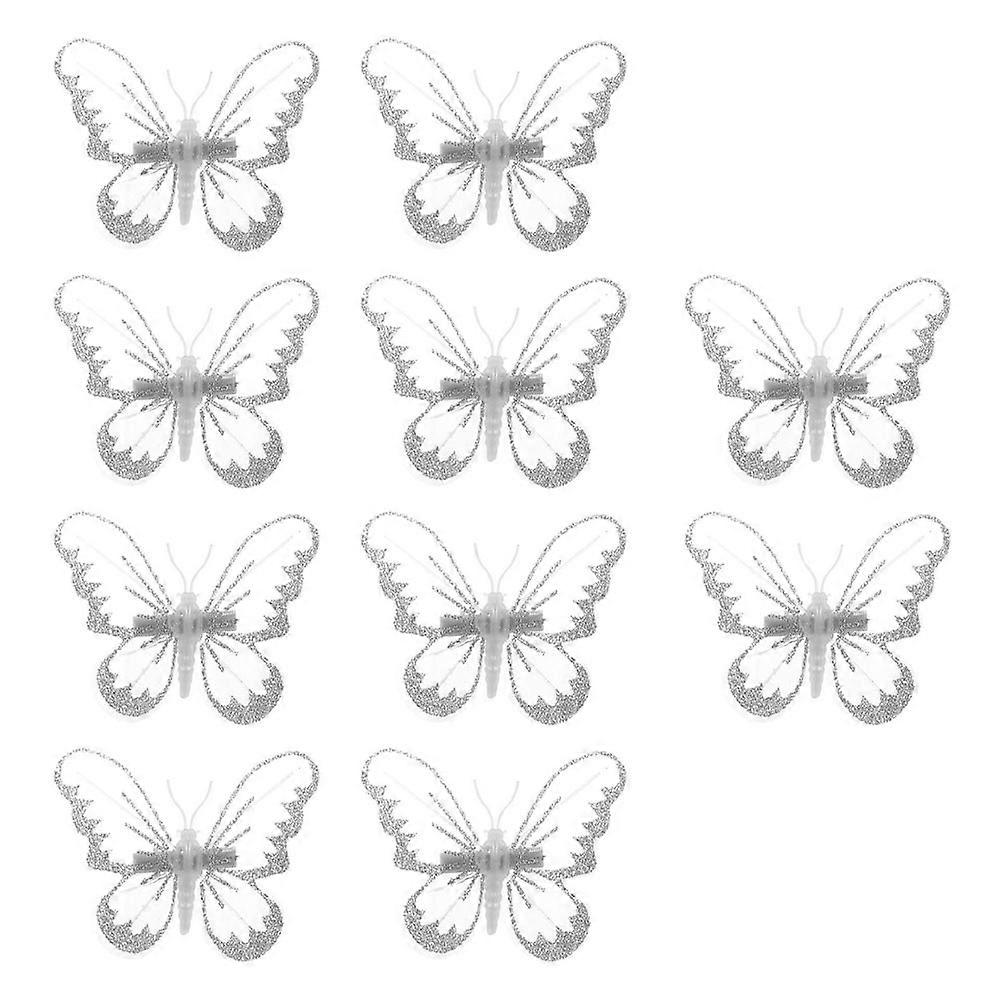 Xmas Tree Clips 10Pcs White Alloy Mini Clips for Decor Festive Enhancement and Easy Branch Grabbing